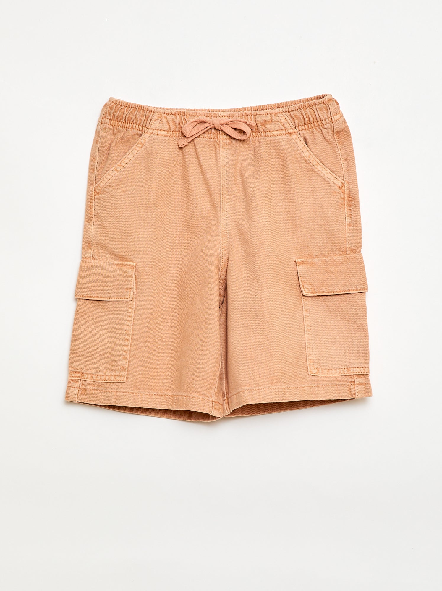 Short uni à cordon en coton - Orange
