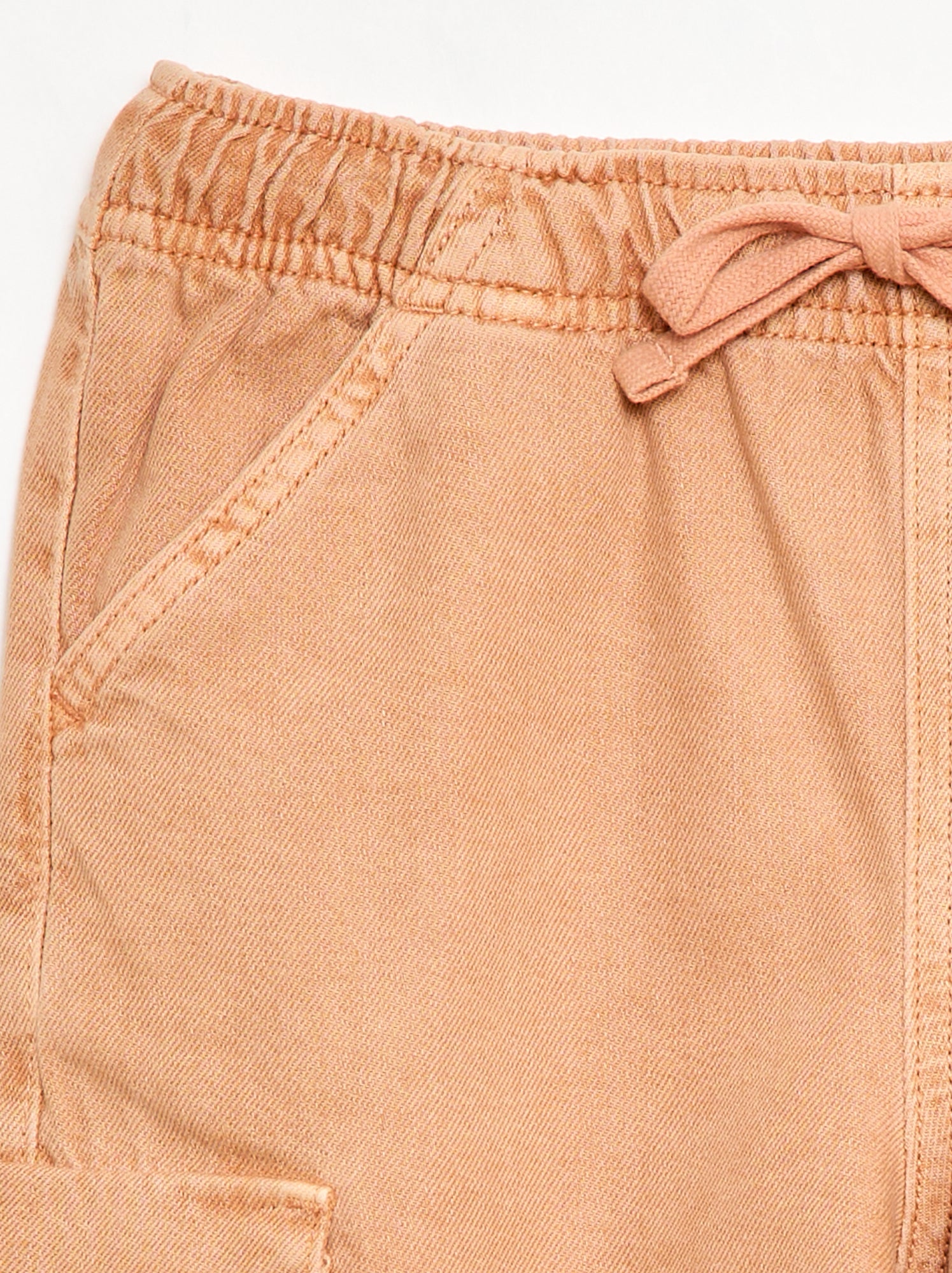 Short uni à cordon en coton - Orange