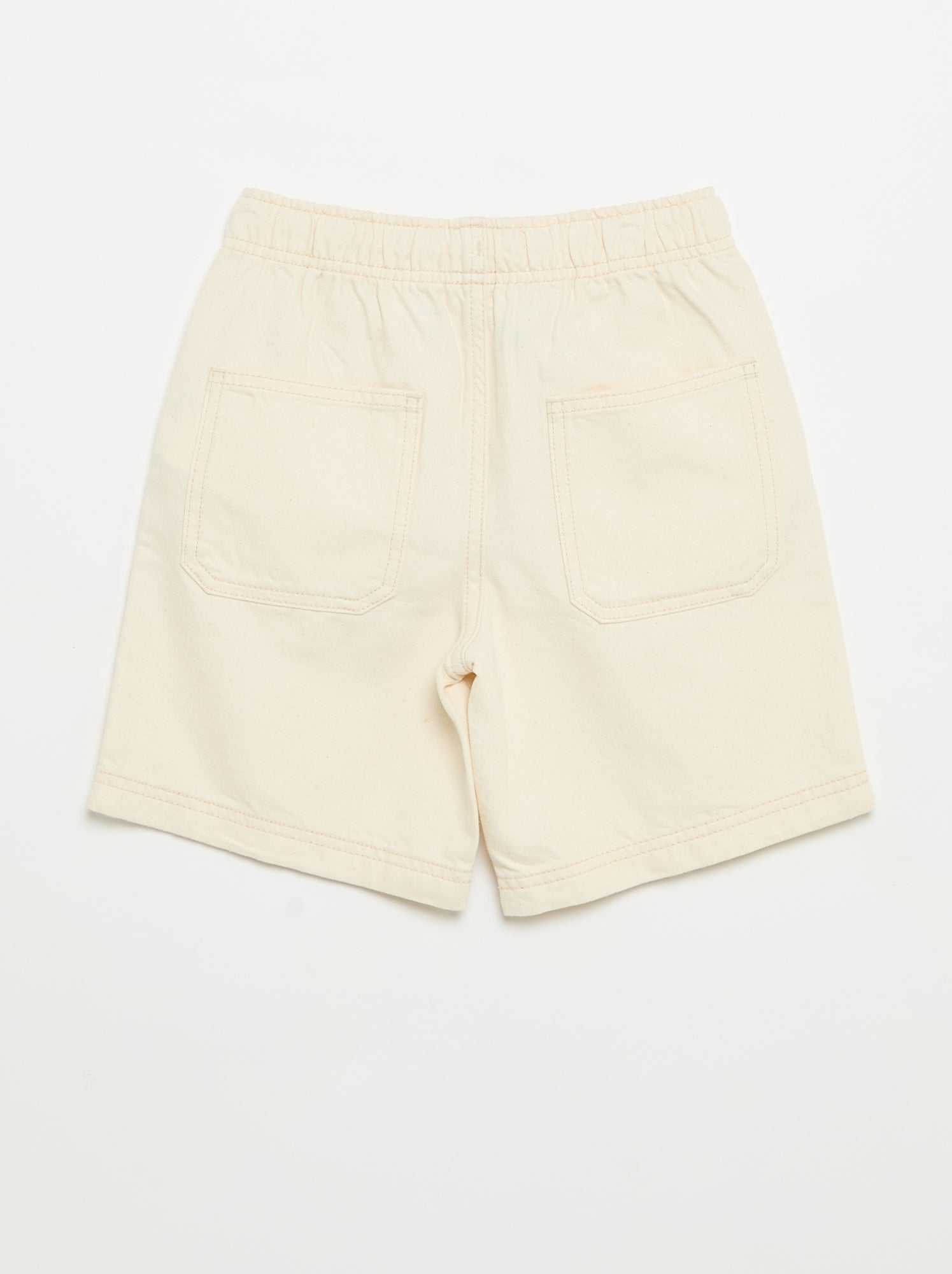 Short uni avec taille élastiquée - Ecru