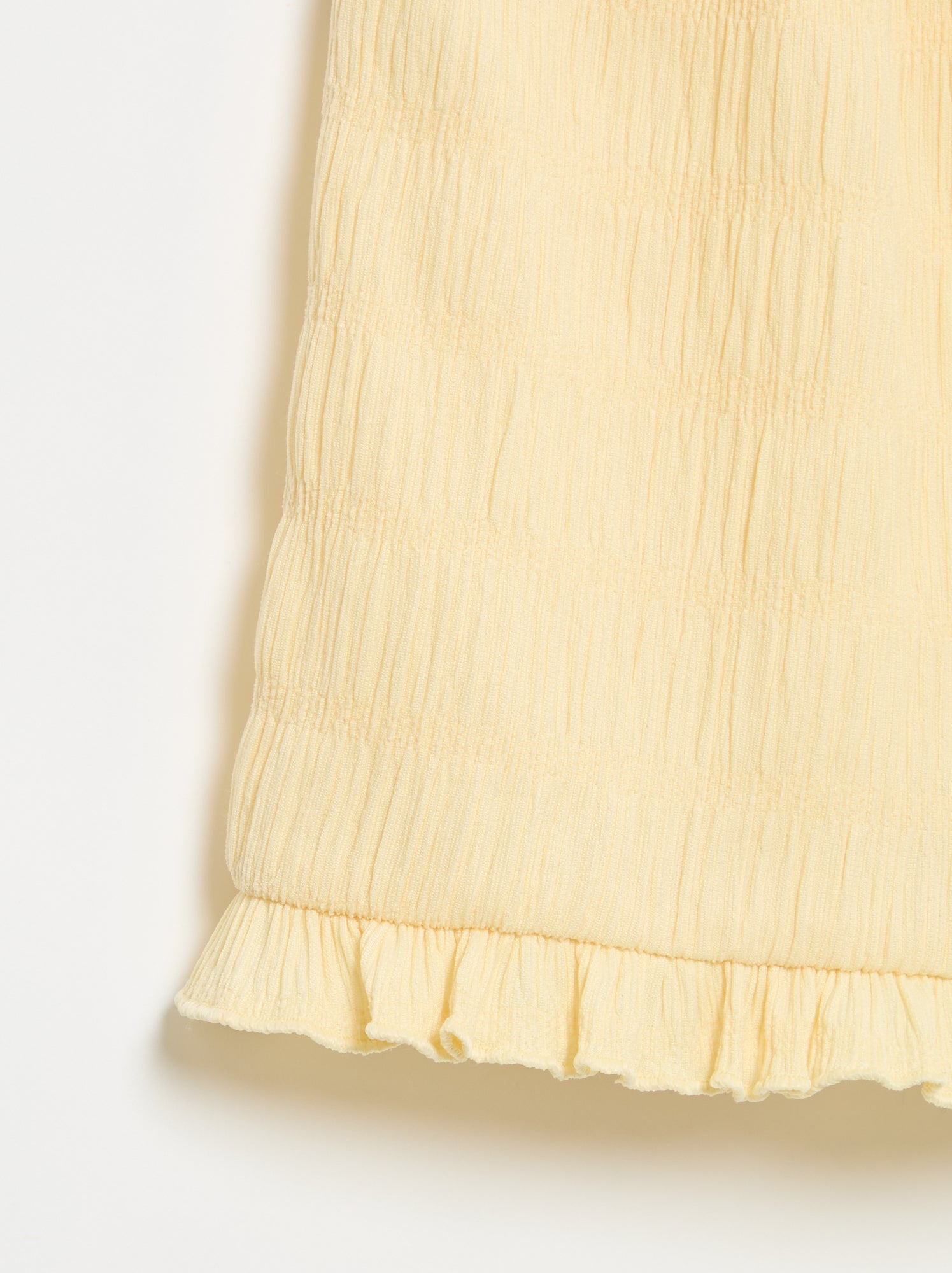 Short uni en maille gaufrée - Jaune