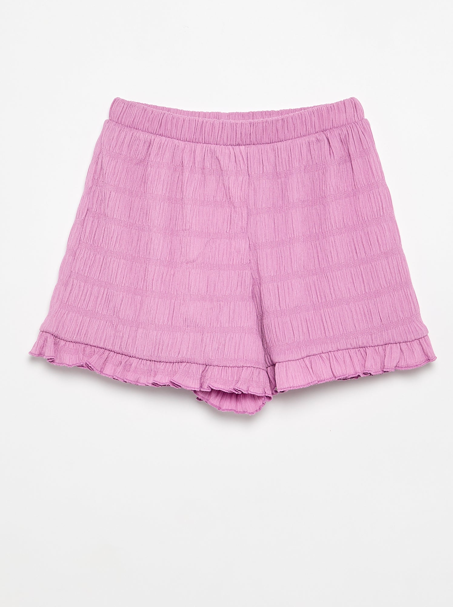 Short uni en maille gaufrée - Violet