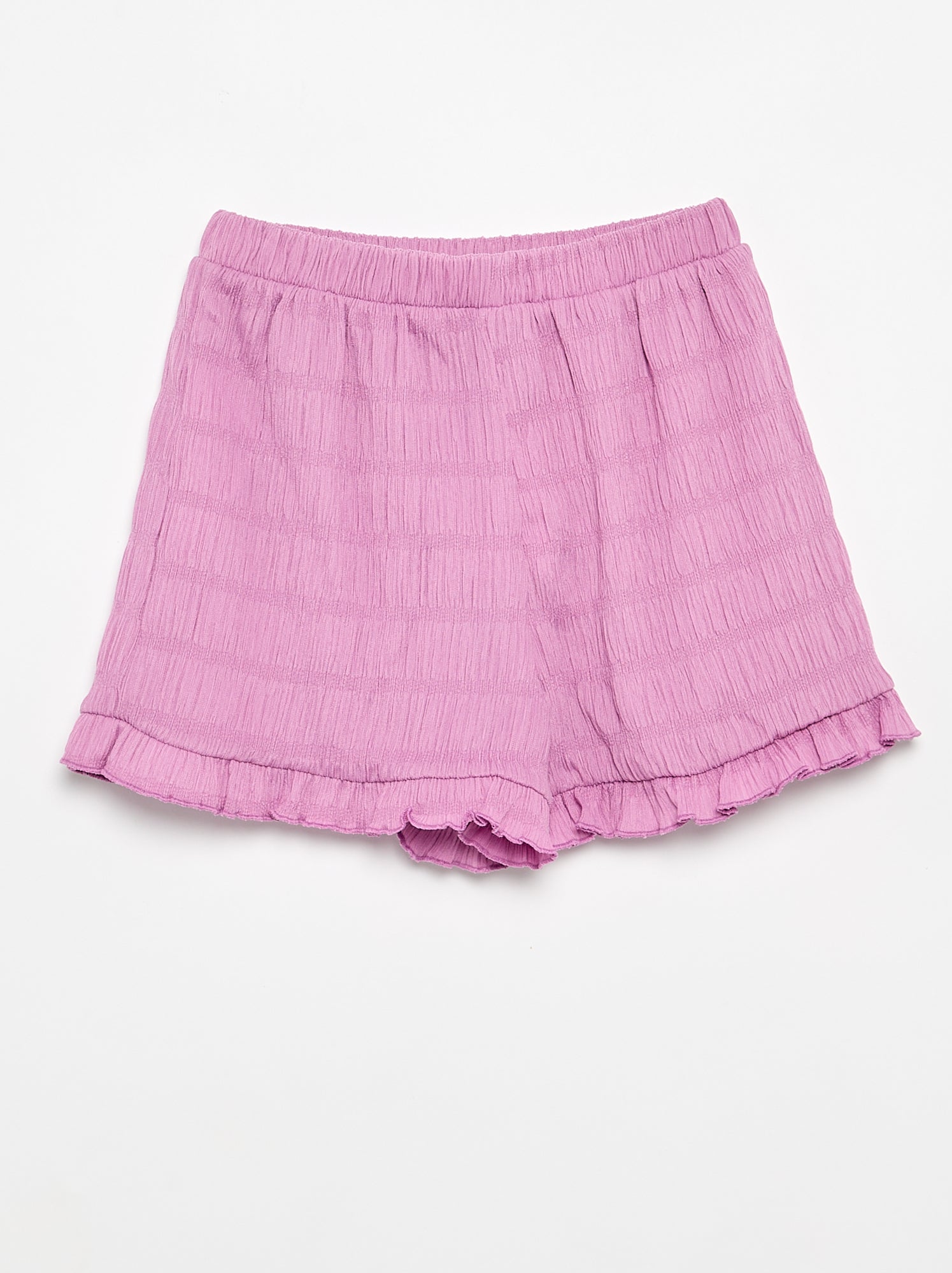 Short uni en maille gaufrée - Violet