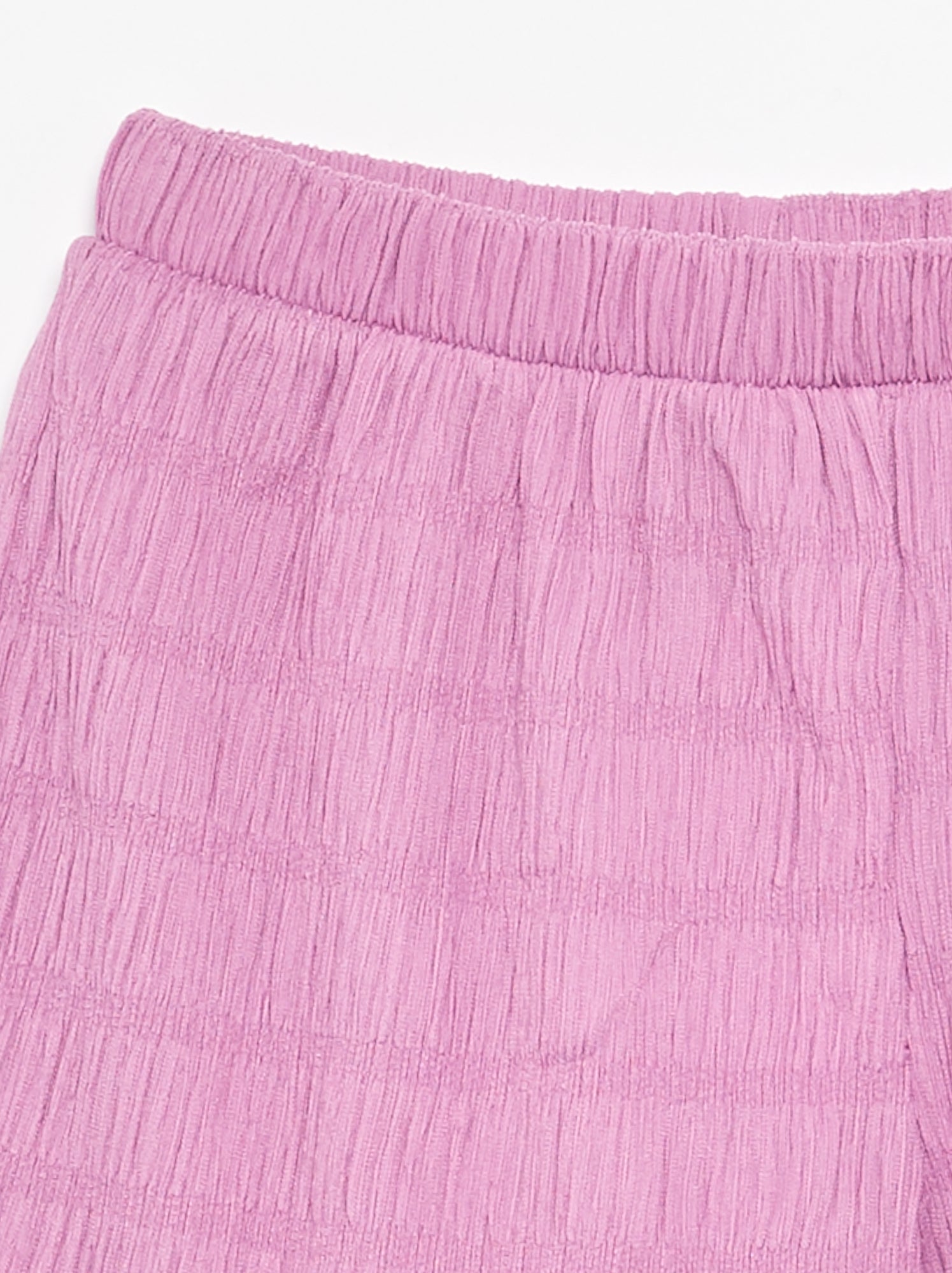 Short uni en maille gaufrée - Violet