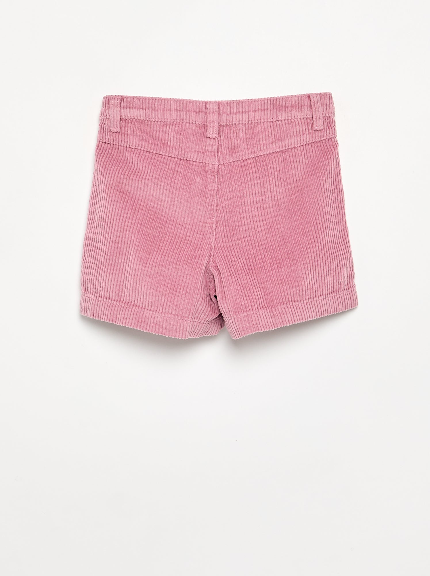Short uni en velours côtelé - Rose