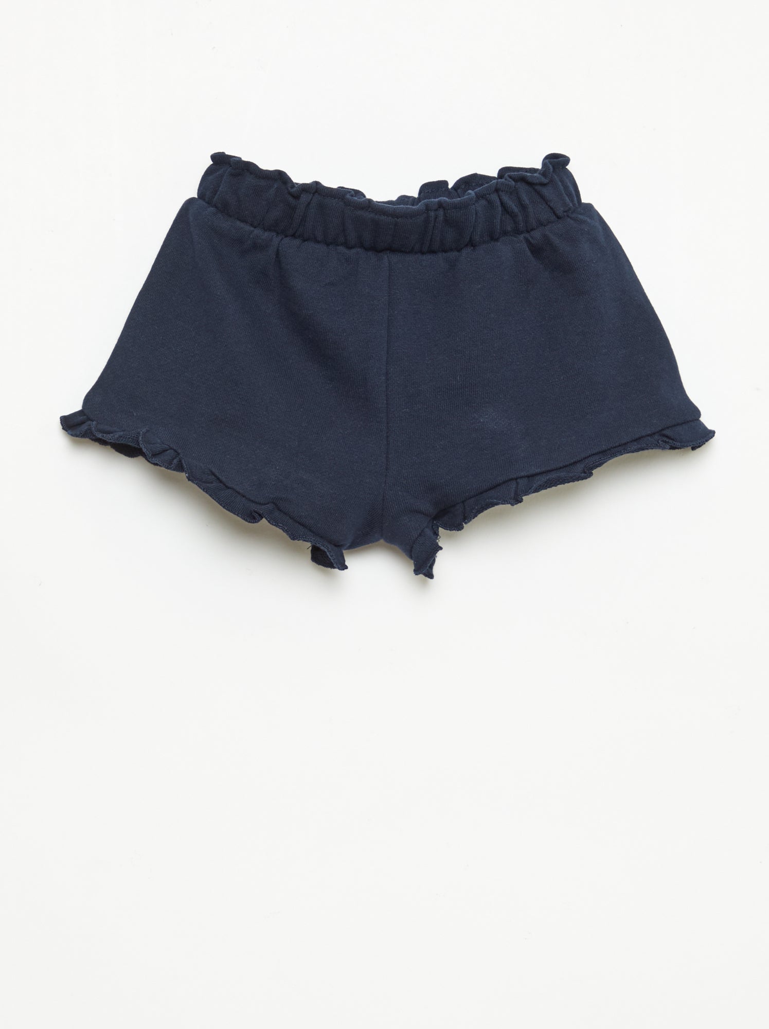 Short volanté avec nœud à la taille - Bleu