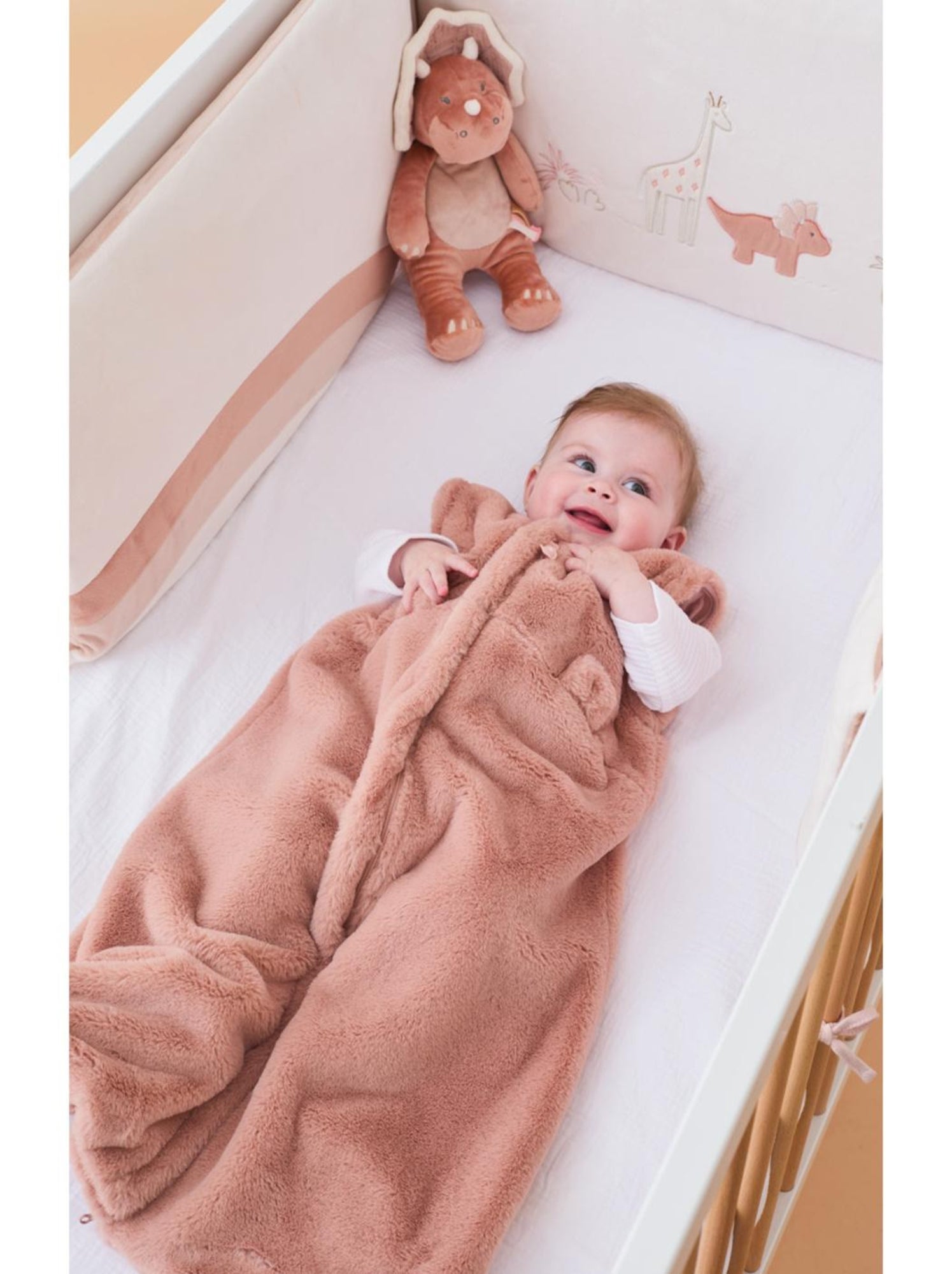 Sleeping bag en fausse fourrure, 70cm Noukie's - Rose