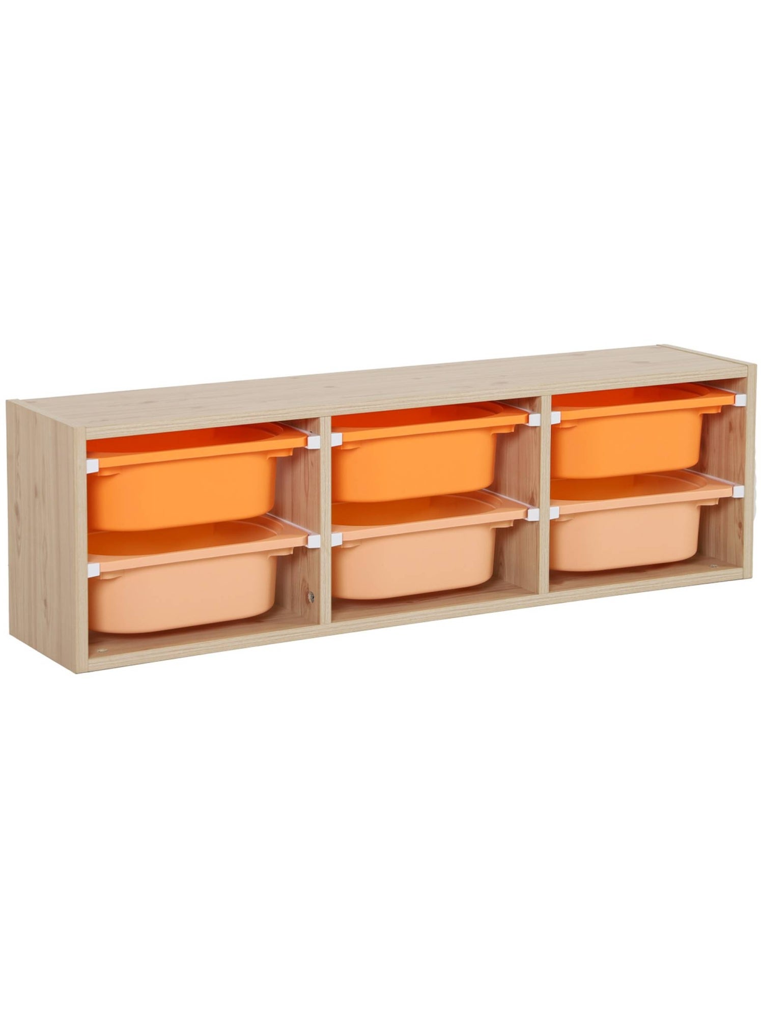 Sora - meuble de rangement pour enfant 6 bacs de rangement sora - Orange