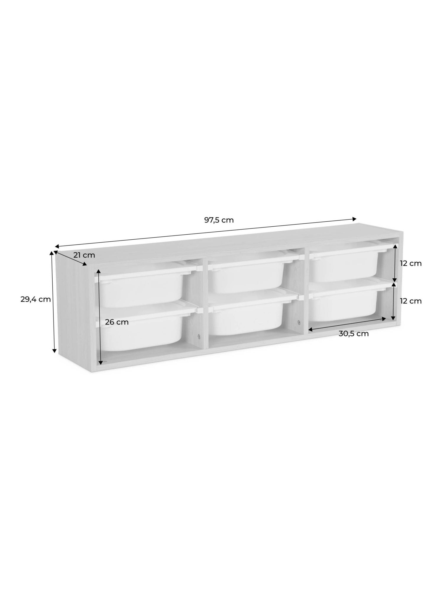 Sora - meuble de rangement pour enfant 6 bacs de rangement sora - Orange