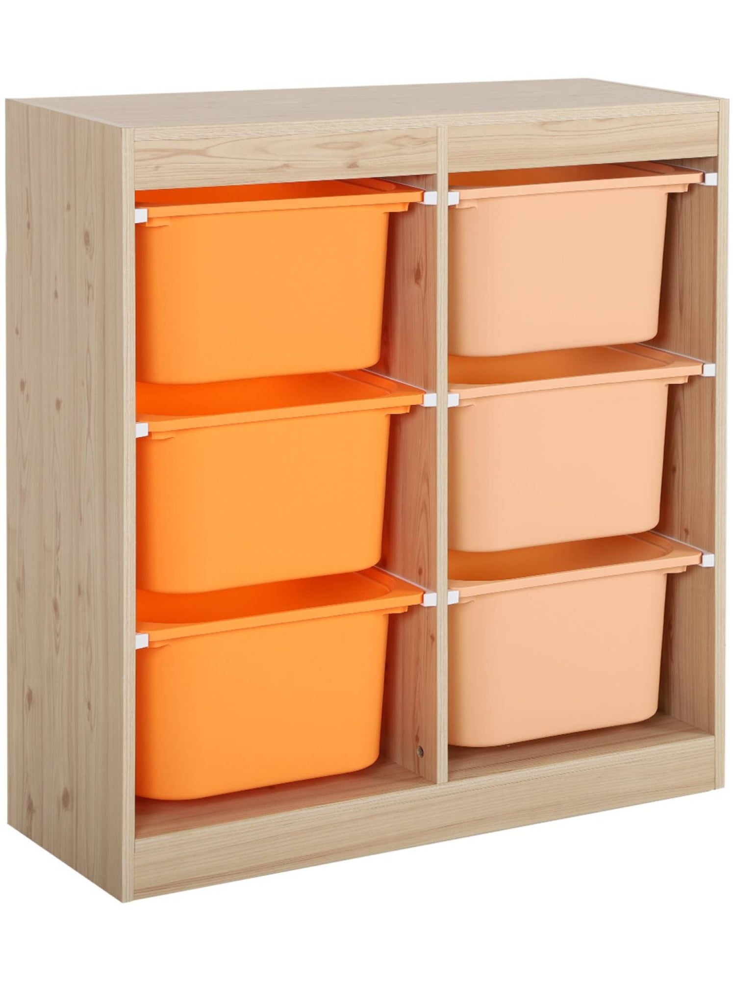 Sora - meuble de rangement pour enfant 6 bacs de rangement sora - Orange