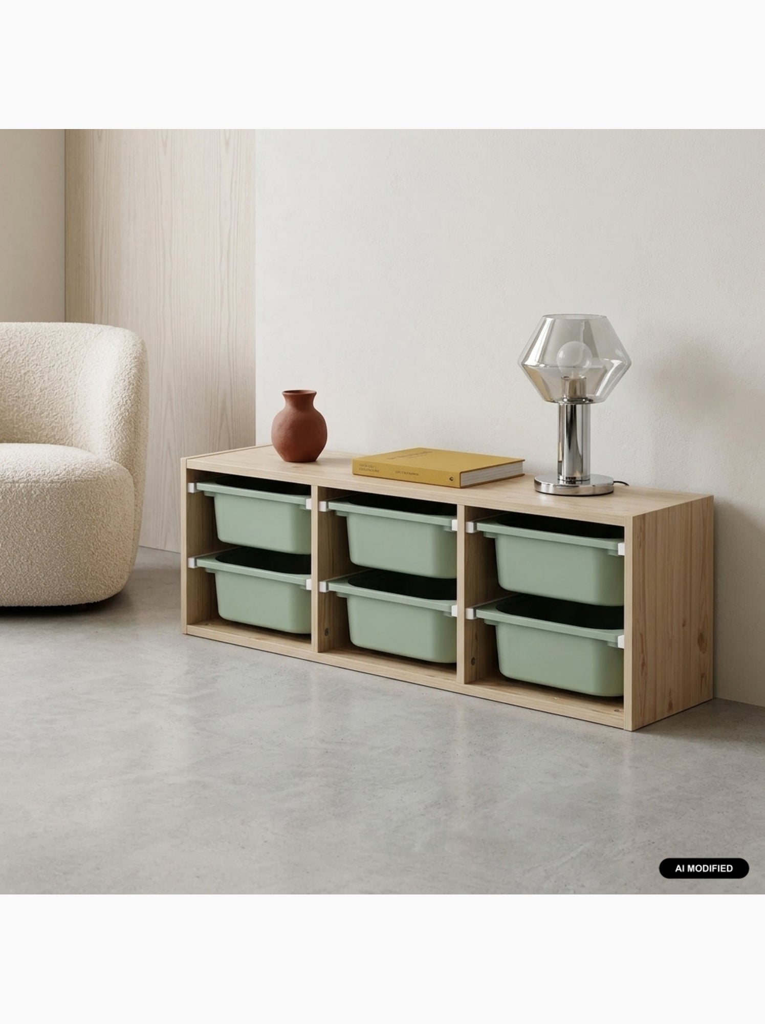 Sora - meuble de rangement pour enfant 6 bacs de rangement sora - Vert clair