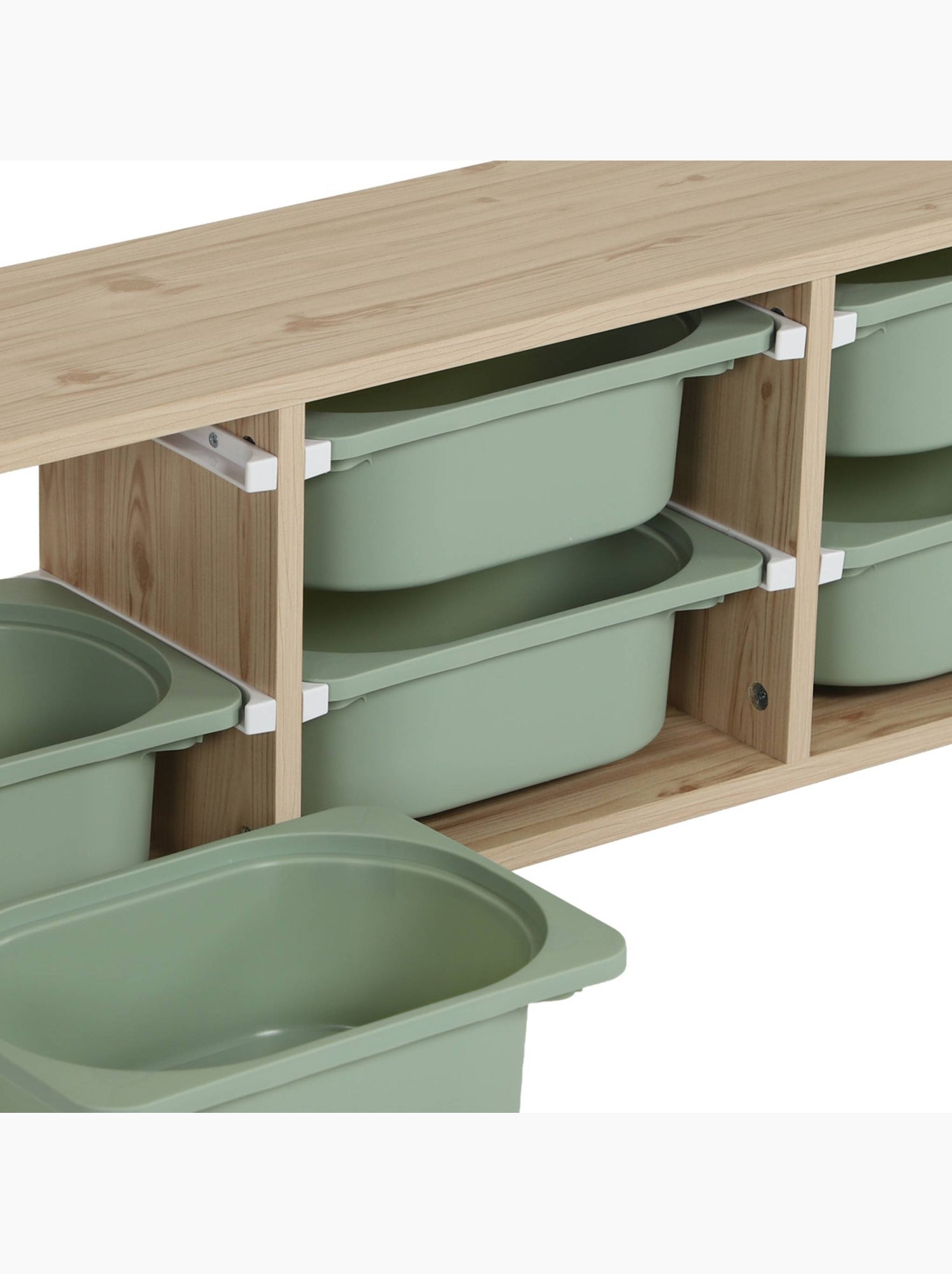 Sora - meuble de rangement pour enfant 6 bacs de rangement sora - Vert clair
