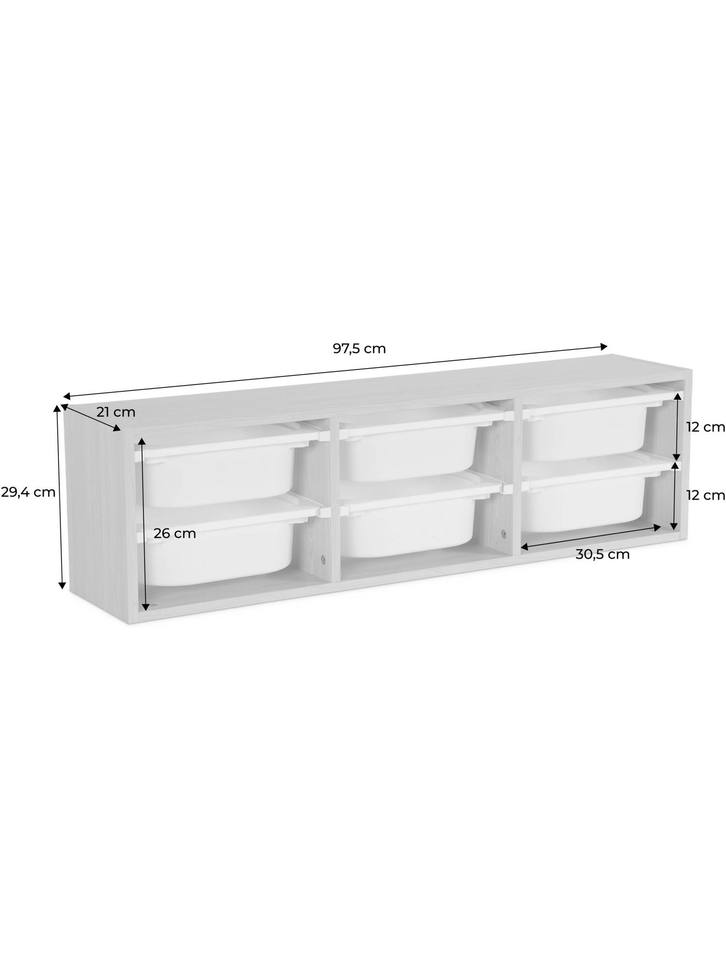 Sora - meuble de rangement pour enfant 6 bacs de rangement sora - Vert clair