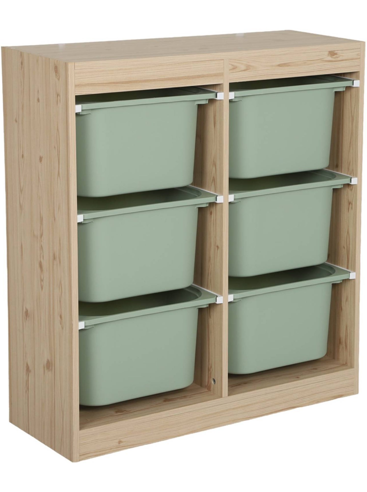 Sora - meuble de rangement pour enfant 6 bacs de rangement sora - Vert clair