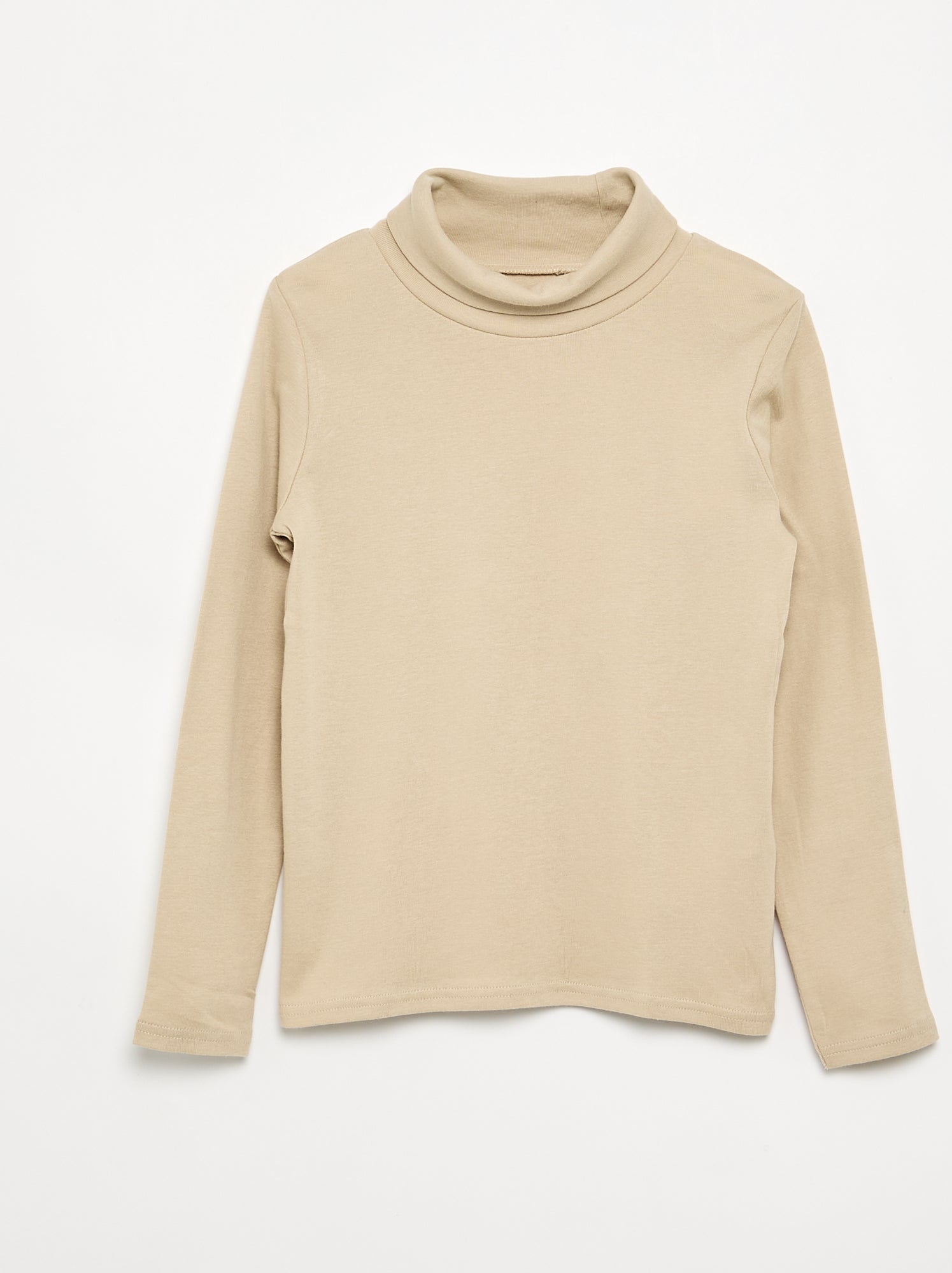 Sous-pull en maille côtelée - Beige