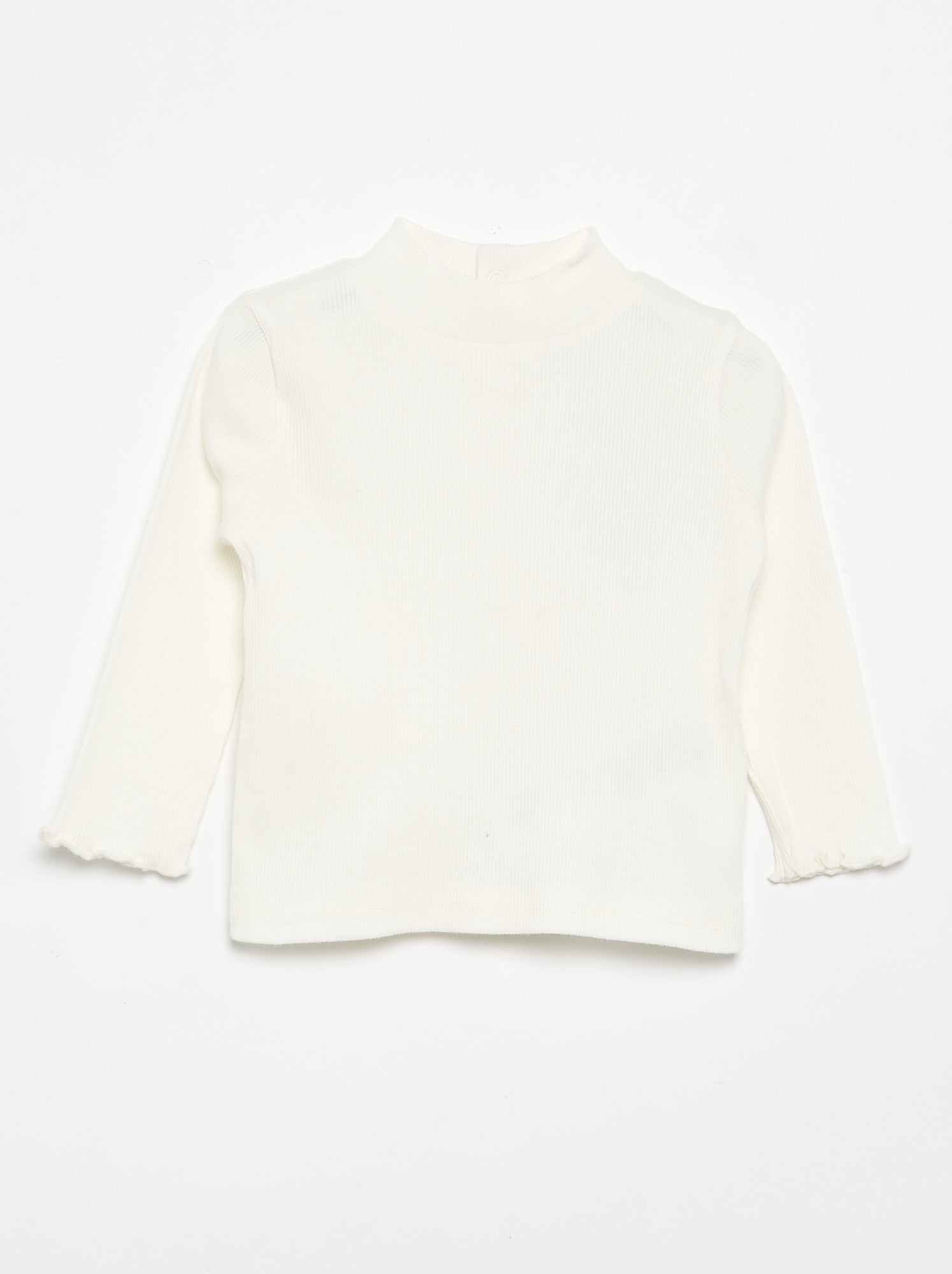 Sous-pull en maille côtelée - Blanc