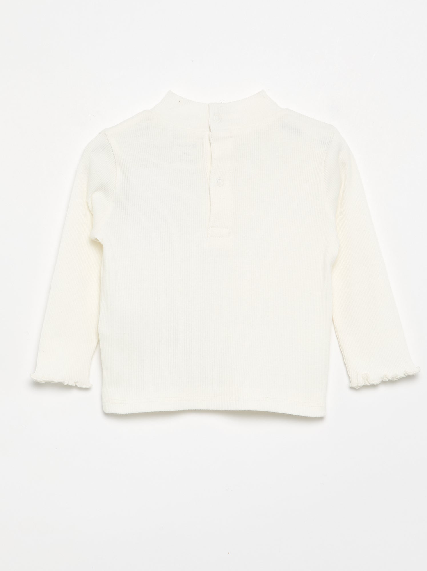 Sous-pull en maille côtelée - Blanc