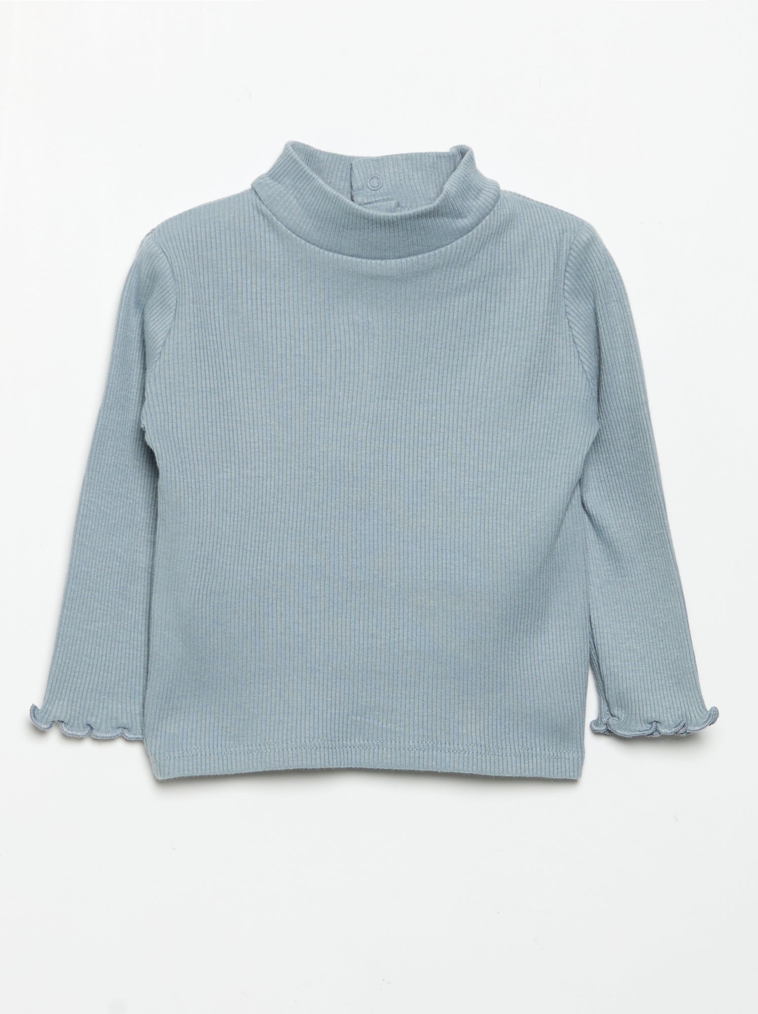 Sous-pull en maille côtelée - Bleu