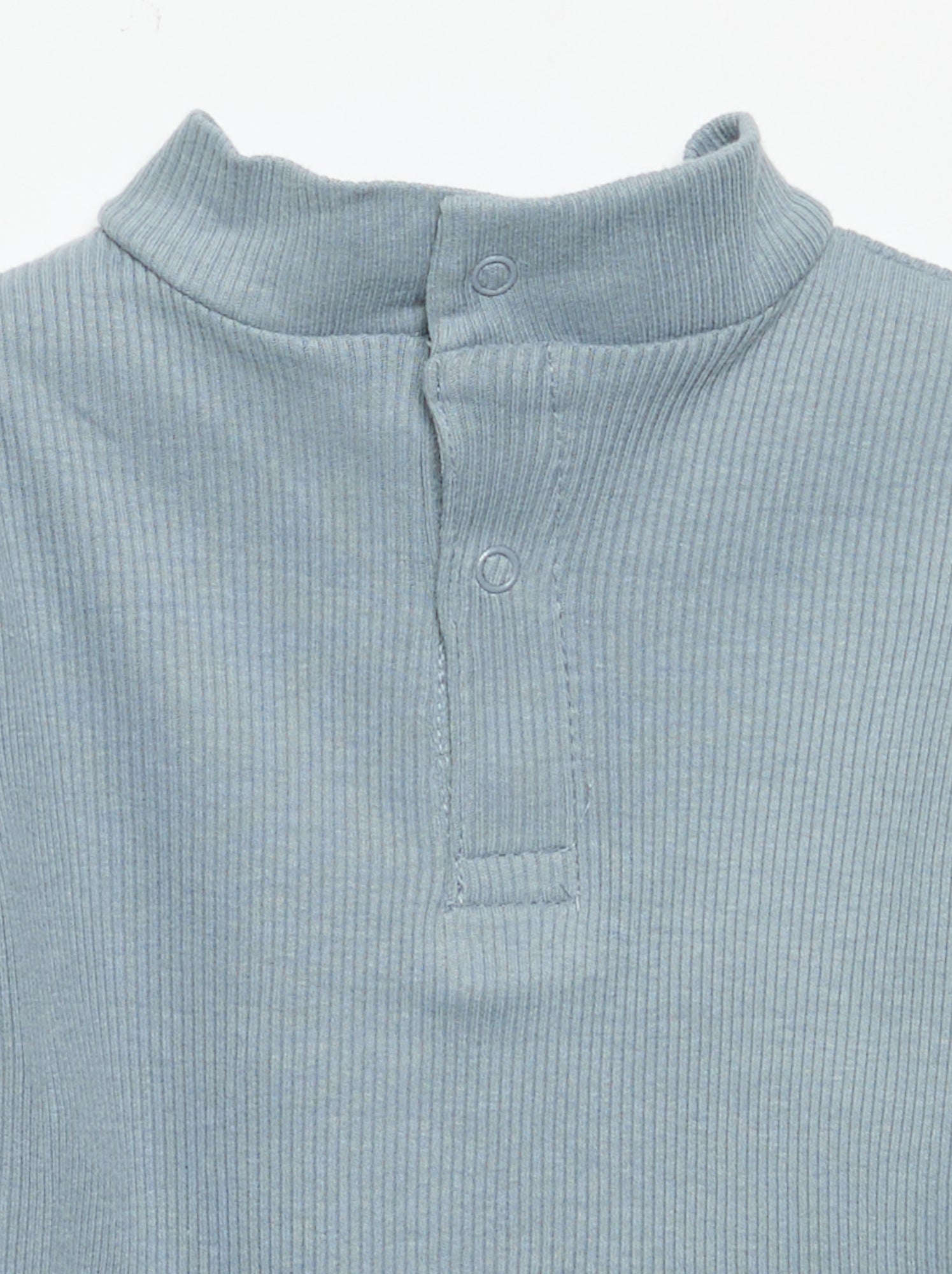 Sous-pull en maille côtelée - Bleu