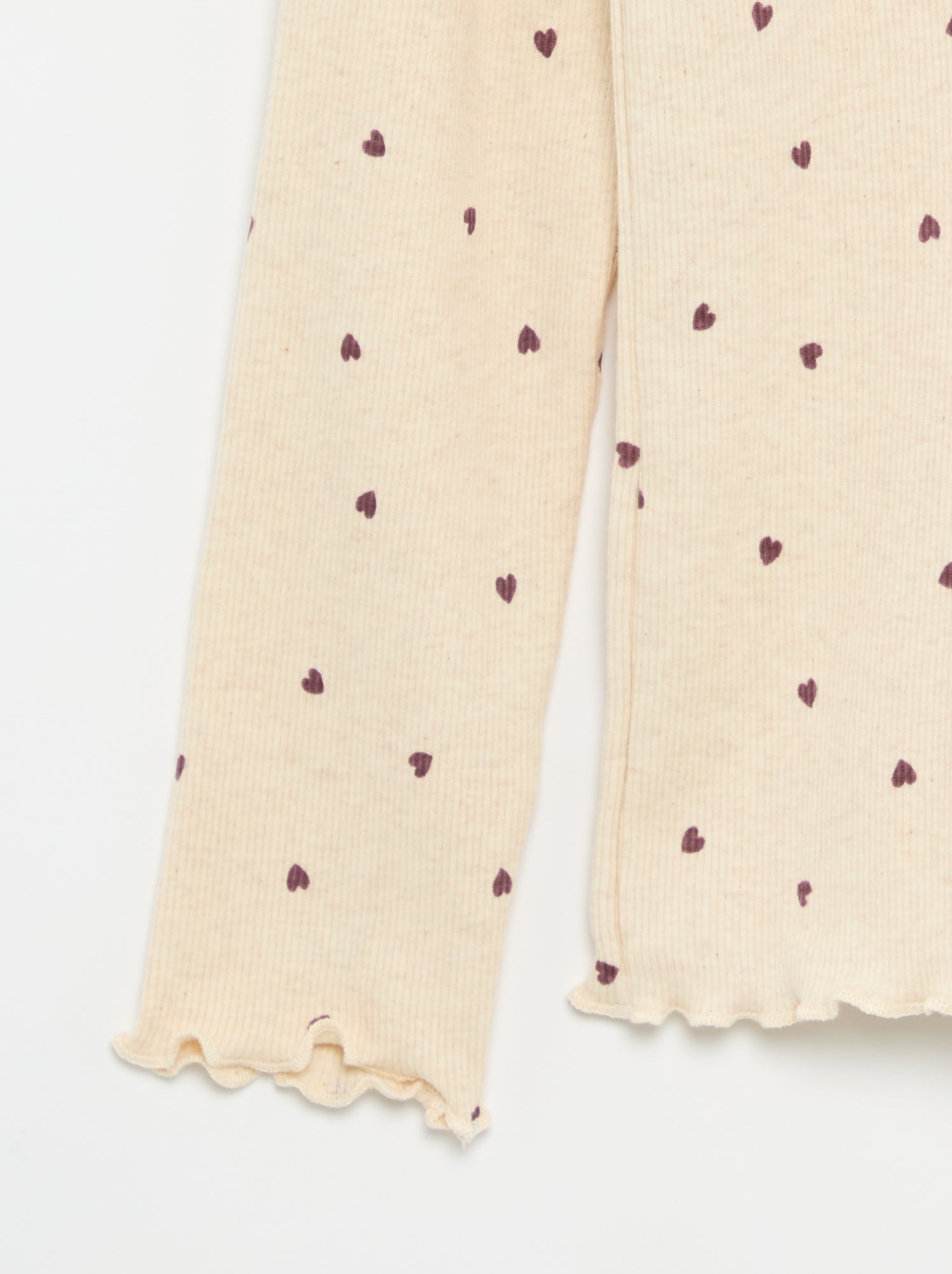 Sous-pull en maille côtelée imprimée - Beige (FYF37_1)