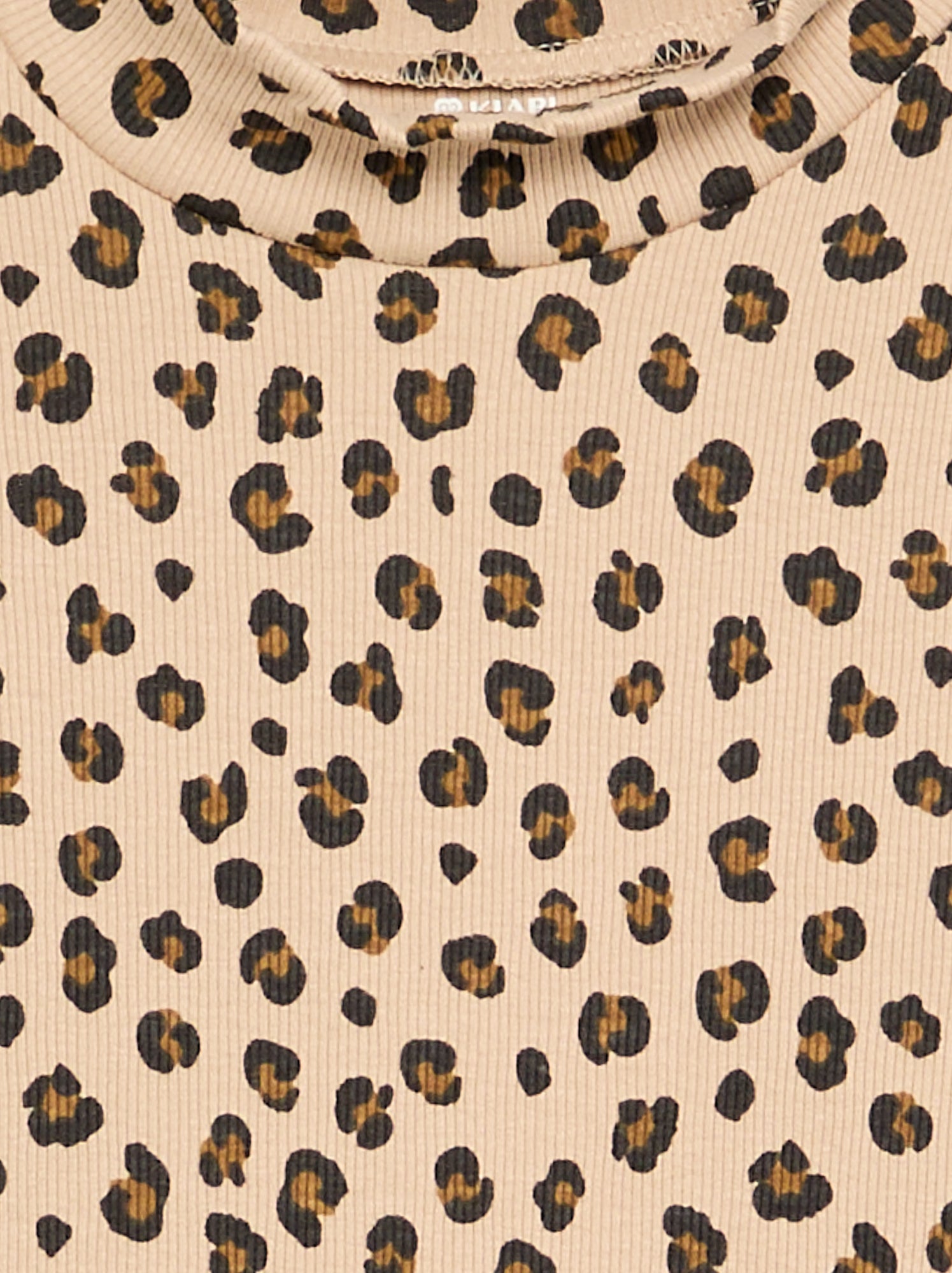 Sous-pull en maille côtelée imprimée - Beige (FYF37_6)