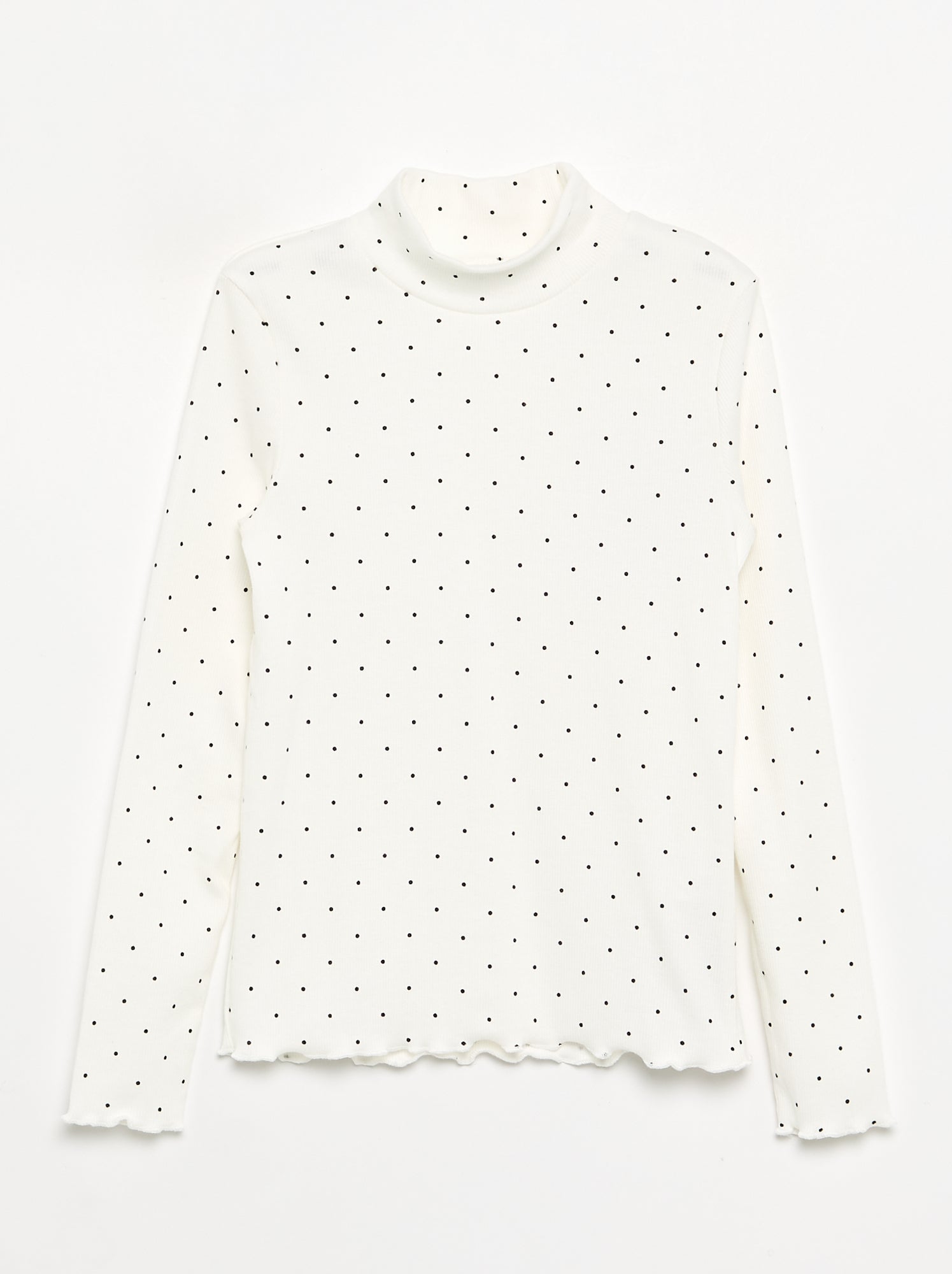 Sous-pull en maille côtelée imprimée - Blanc