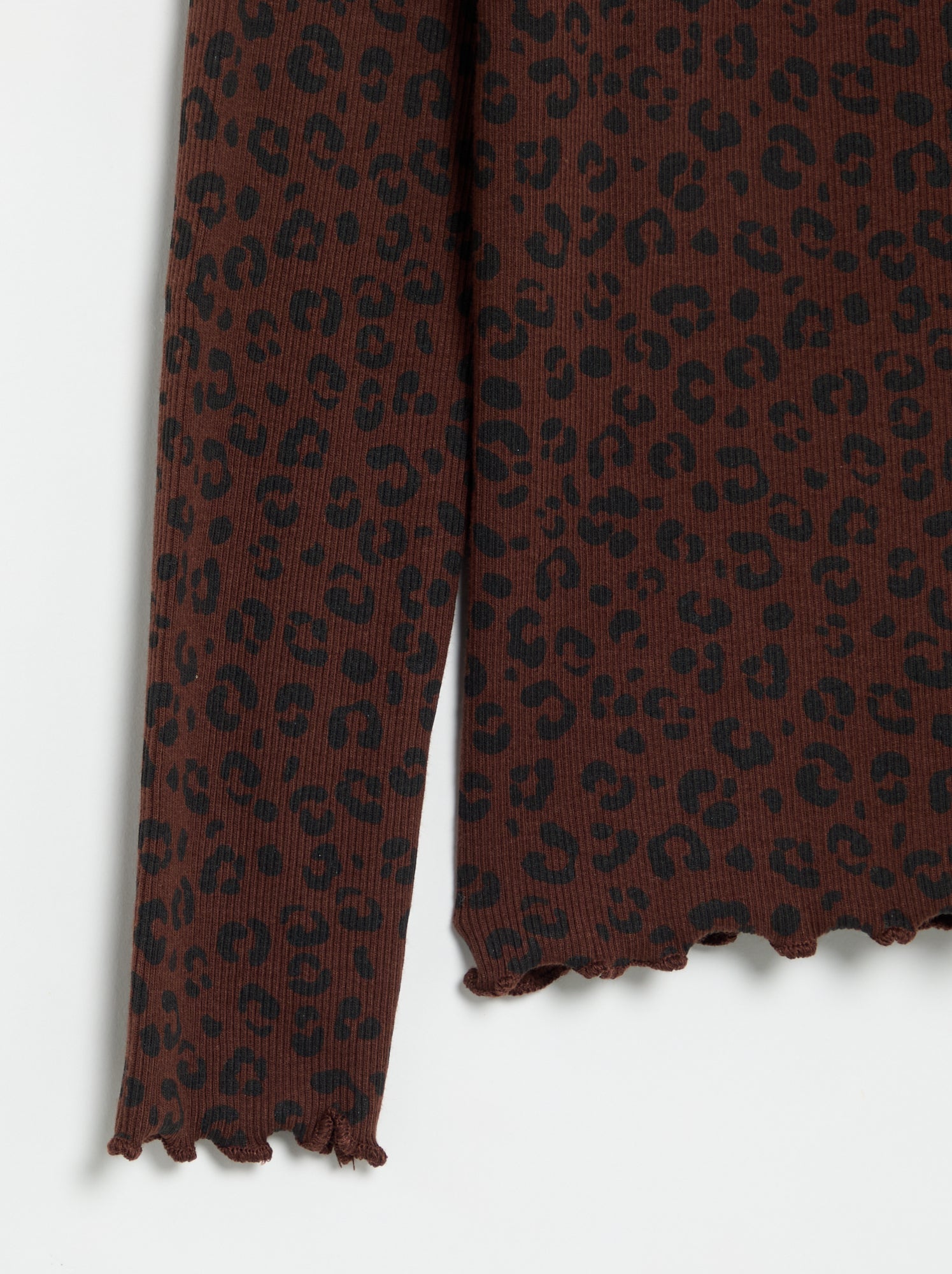 Sous-pull en maille côtelée imprimée - Marron