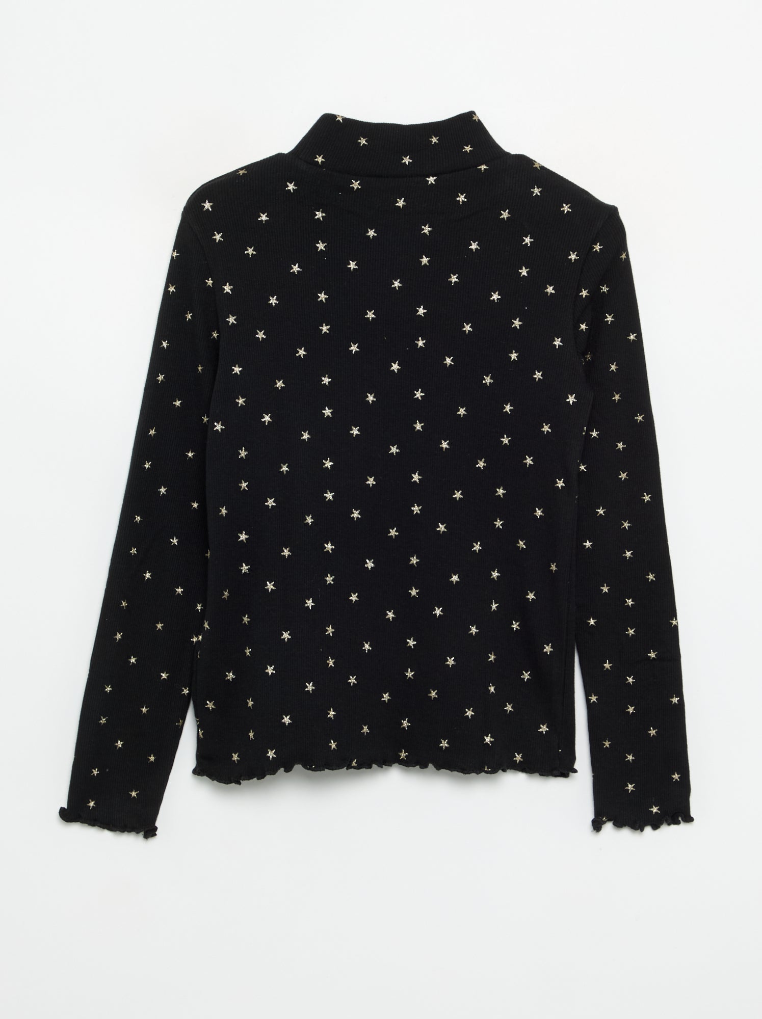 Sous-pull en maille côtelée imprimée - Noir
