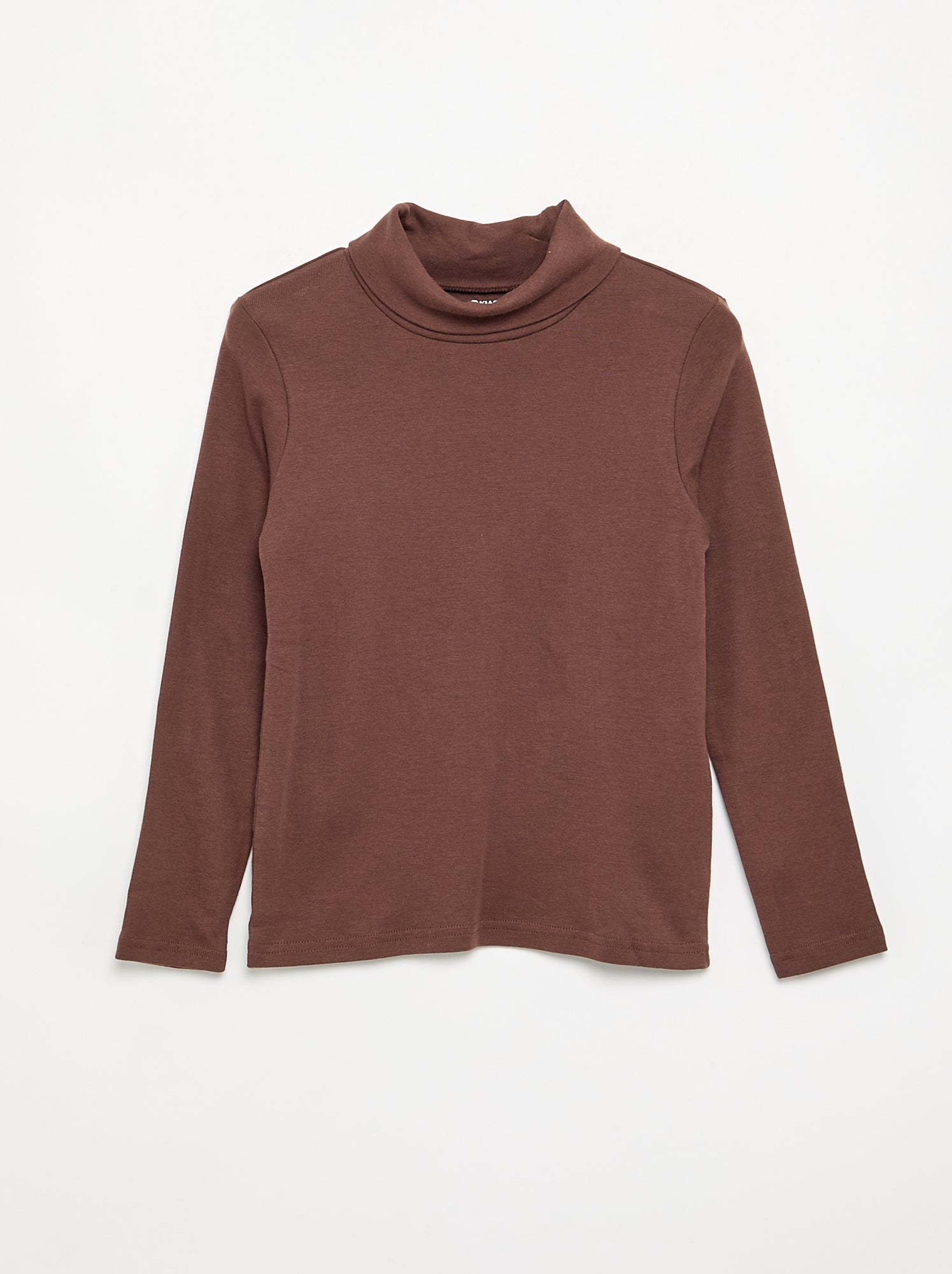 Sous-pull en maille côtelée - Marron