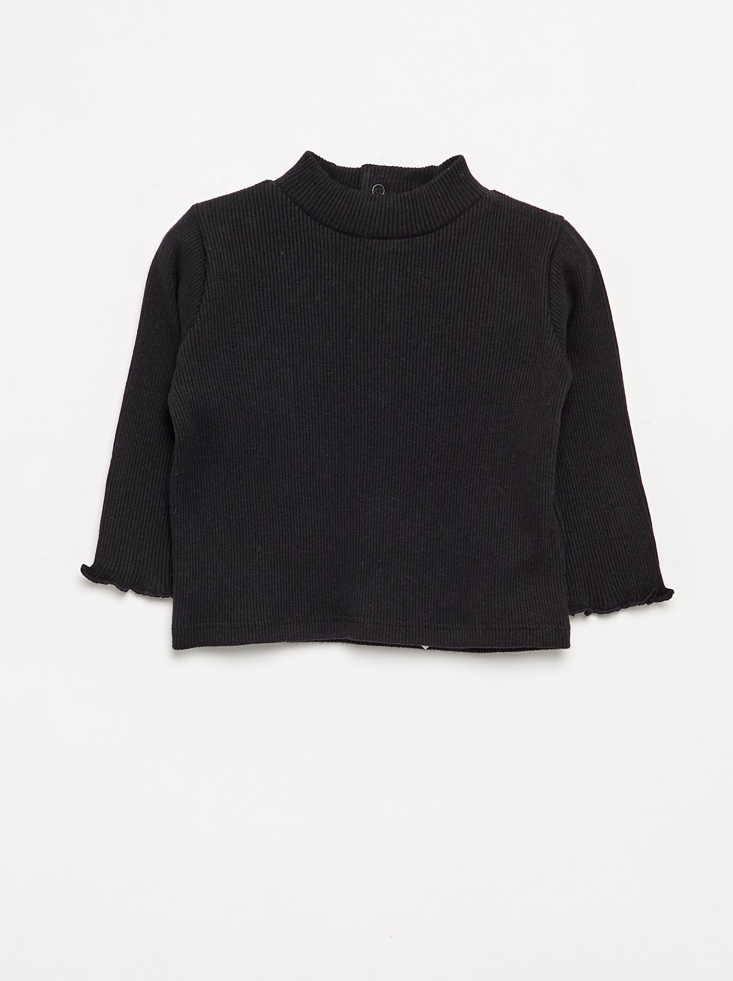 Sous-pull en maille côtelée - Noir