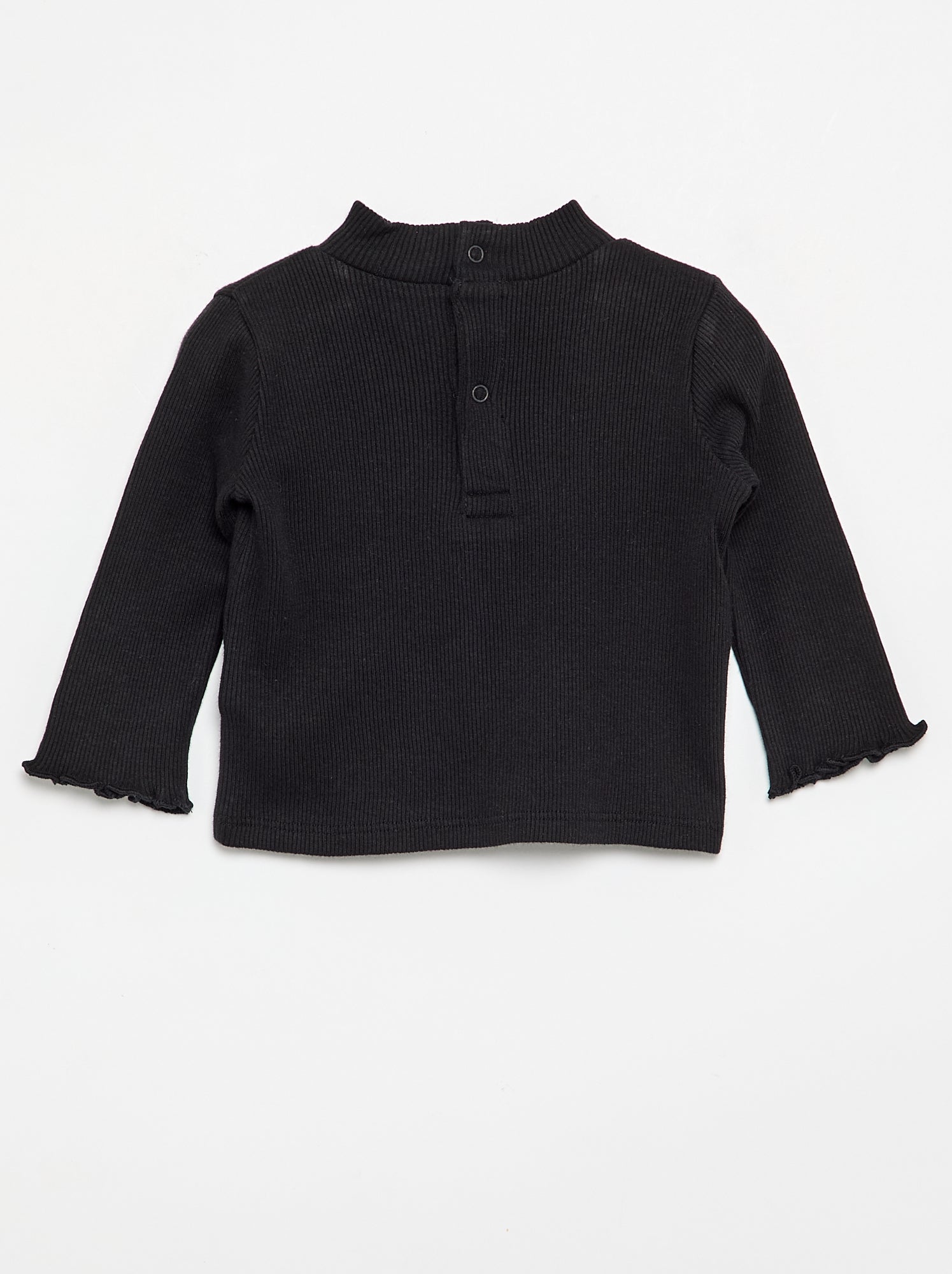 Sous-pull en maille côtelée - Noir
