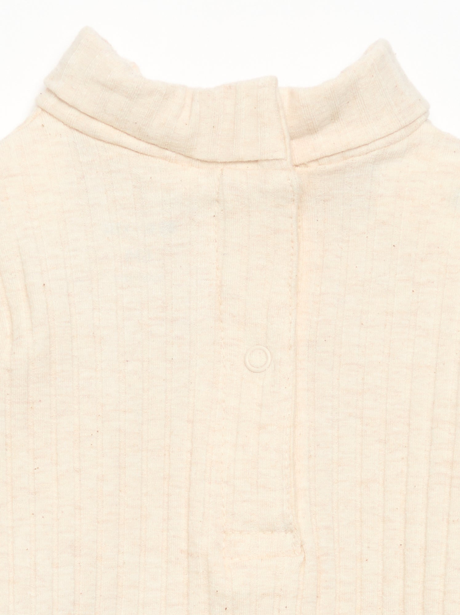 Sous-pull en maille côtelée plate - Beige