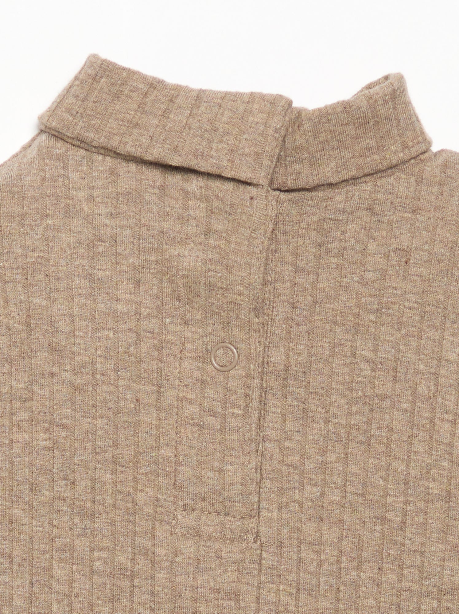 Sous-pull en maille côtelée plate - Marron