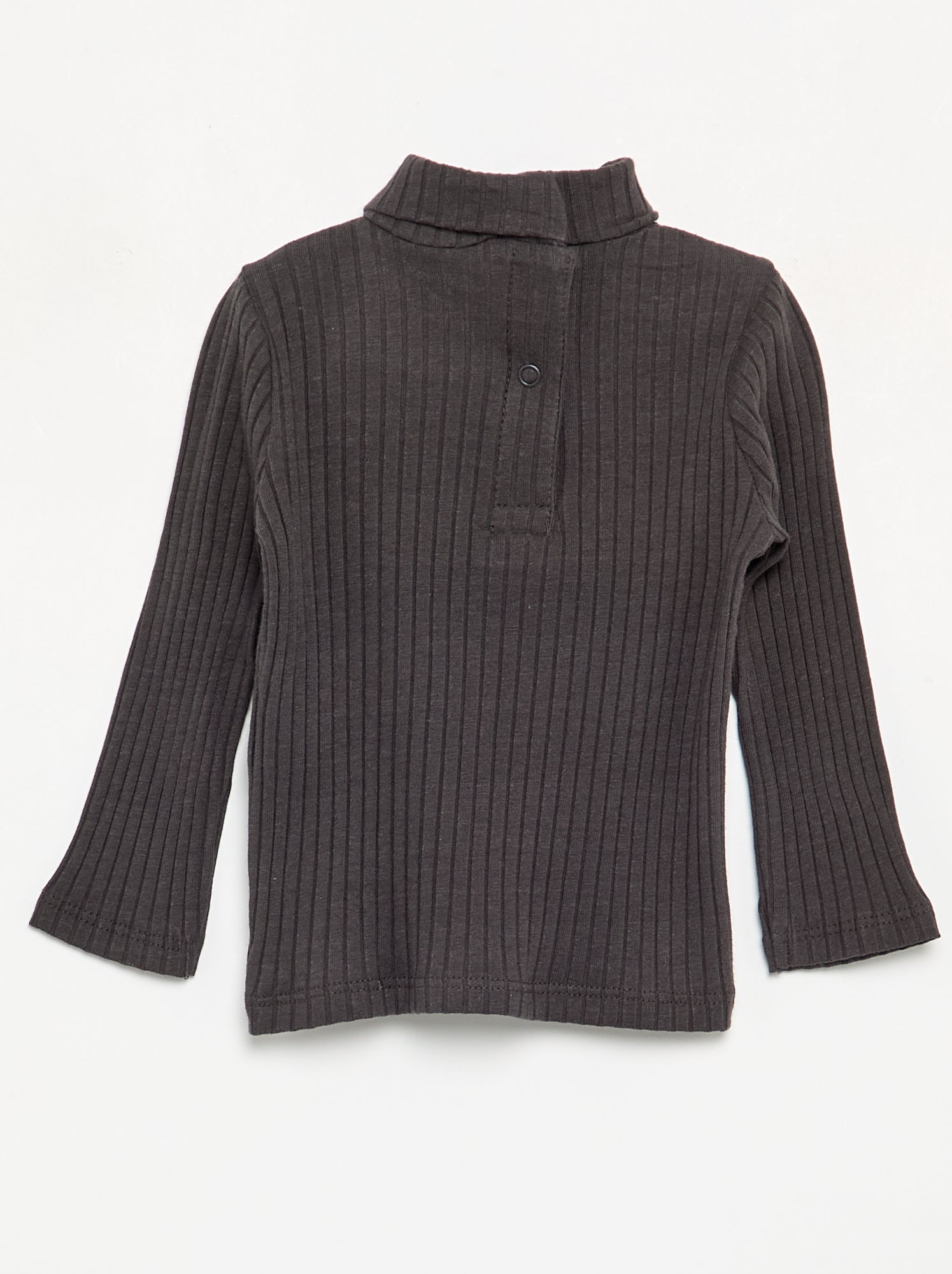 Sous-pull en maille côtelée plate - Noir