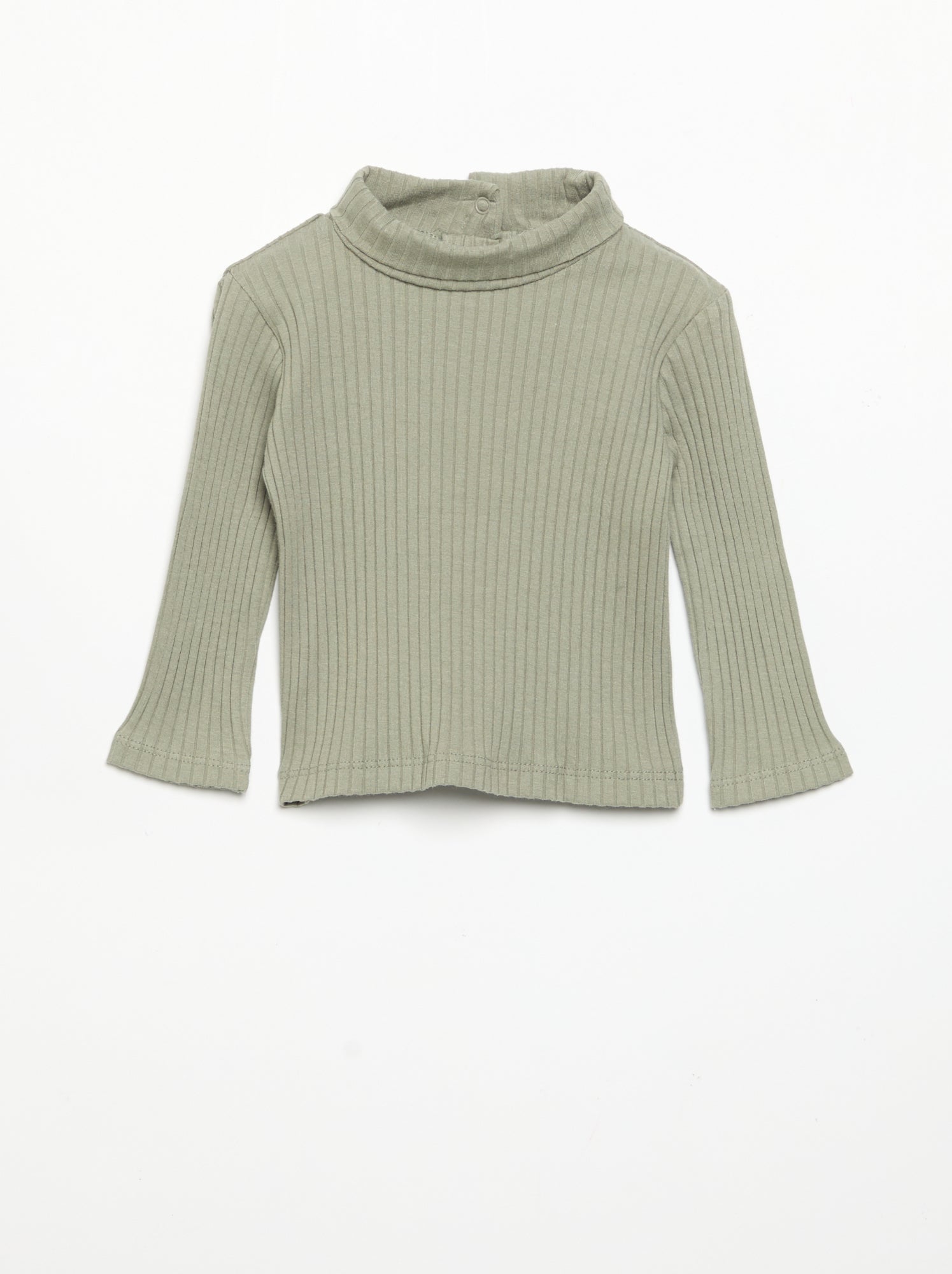 Sous-pull en maille côtelée plate - Vert
