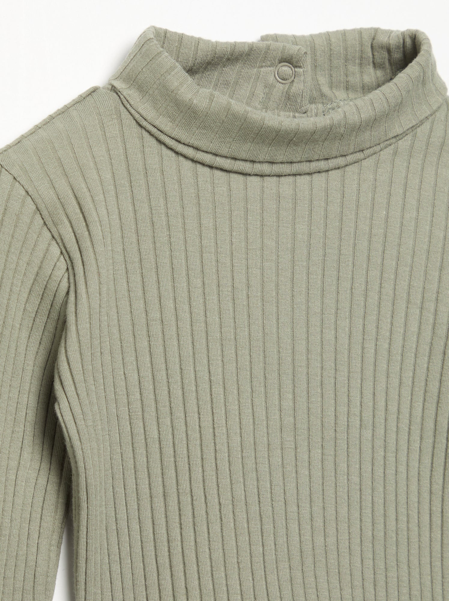 Sous-pull en maille côtelée plate - Vert