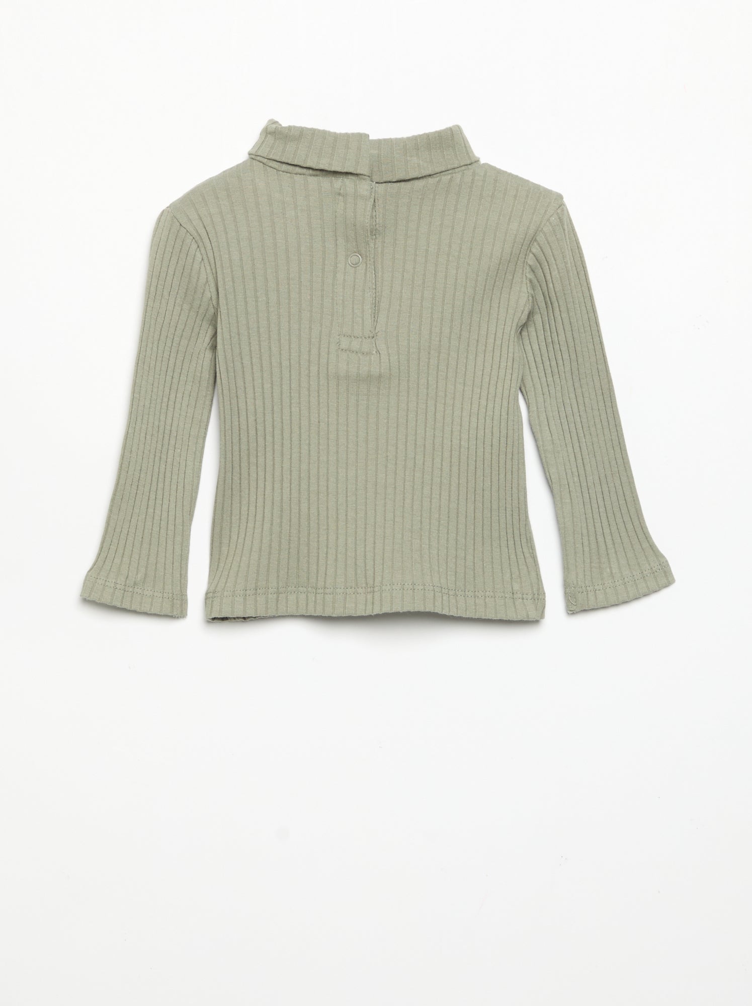 Sous-pull en maille côtelée plate - Vert