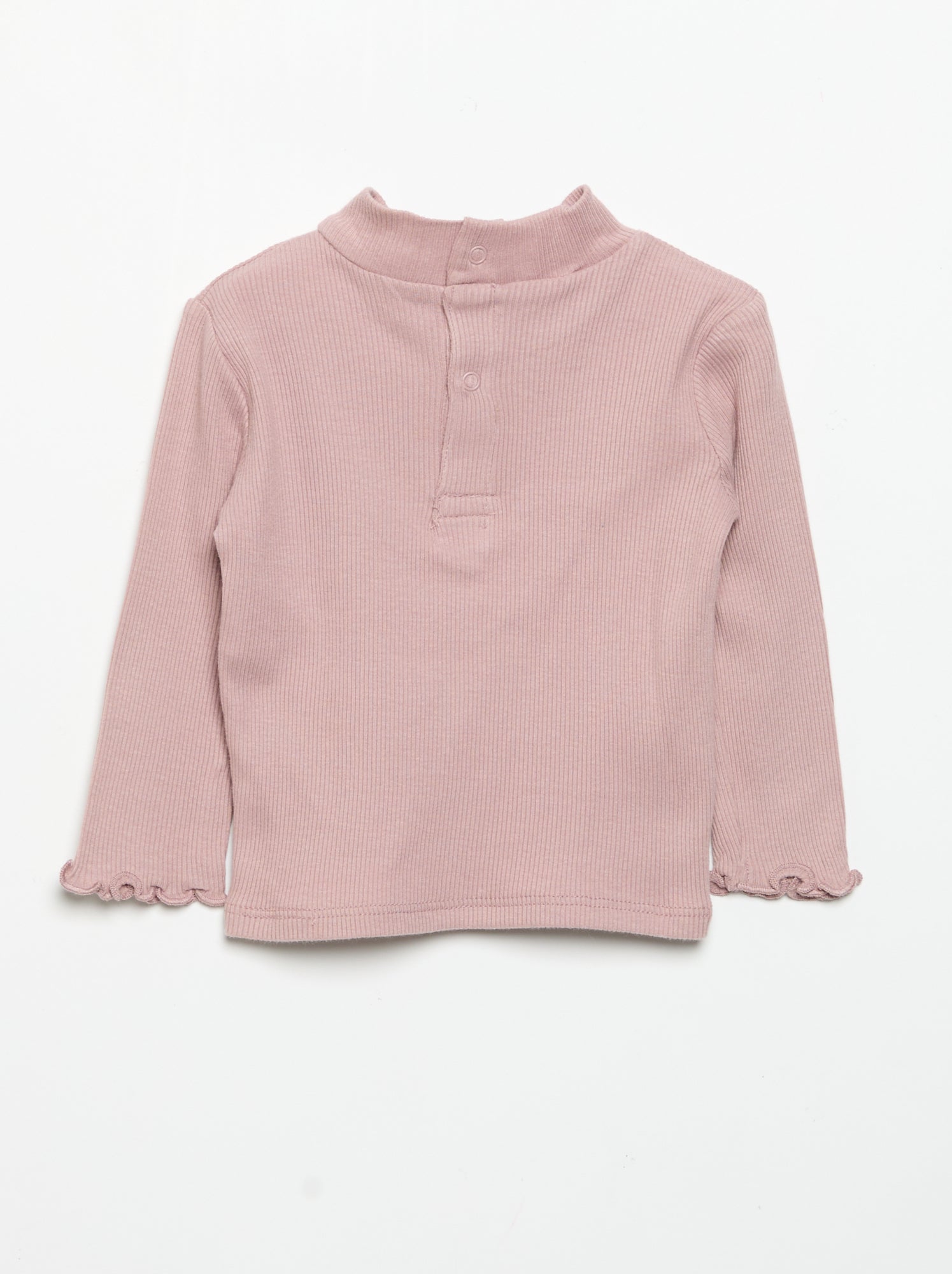 Sous-pull en maille côtelée - Rose