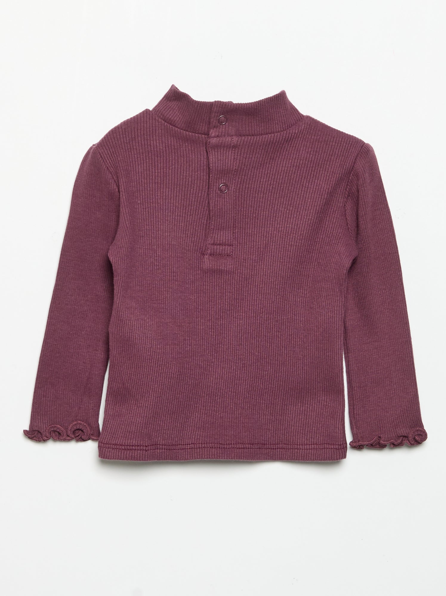 Sous-pull en maille côtelée - Violet