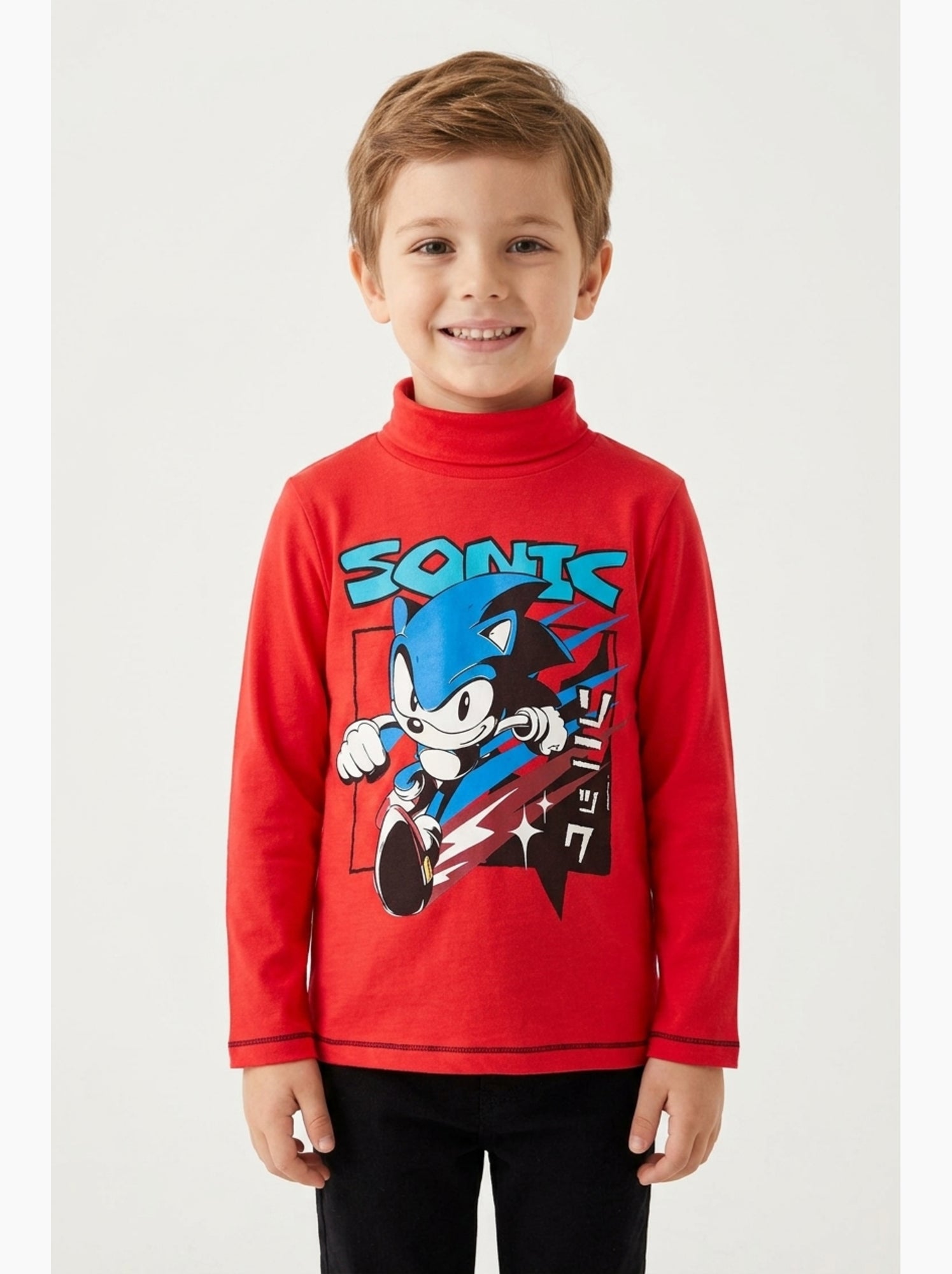 Sous-pull   garçon sonic - licence officielle - Rouge
