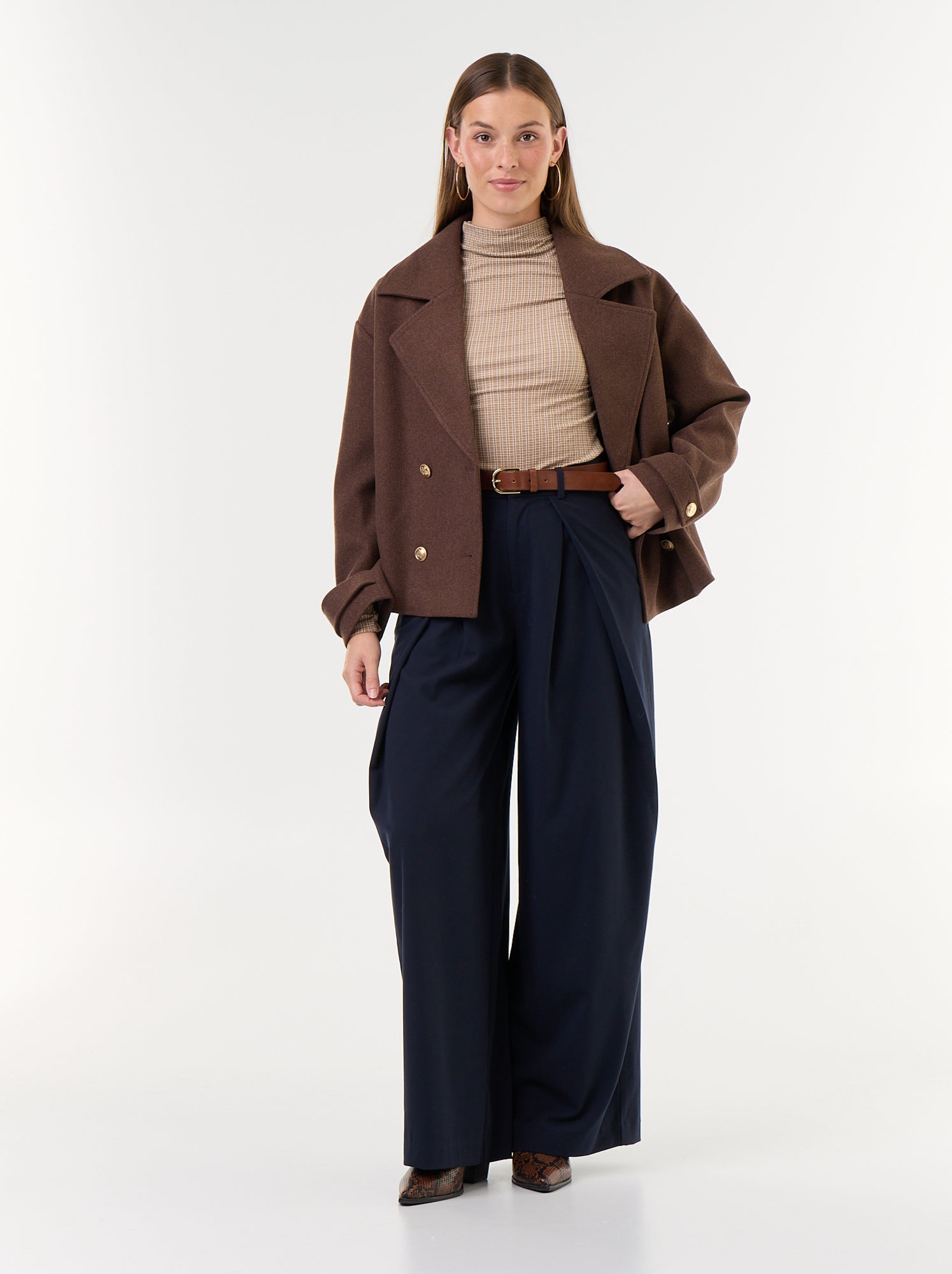 Sous-pull stretch à col roulé - Beige