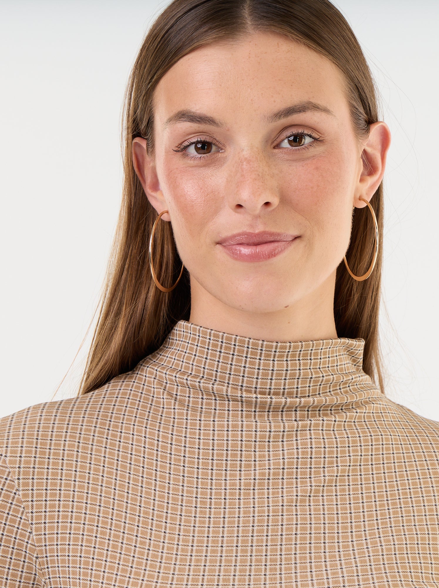 Sous-pull stretch à col roulé - Beige