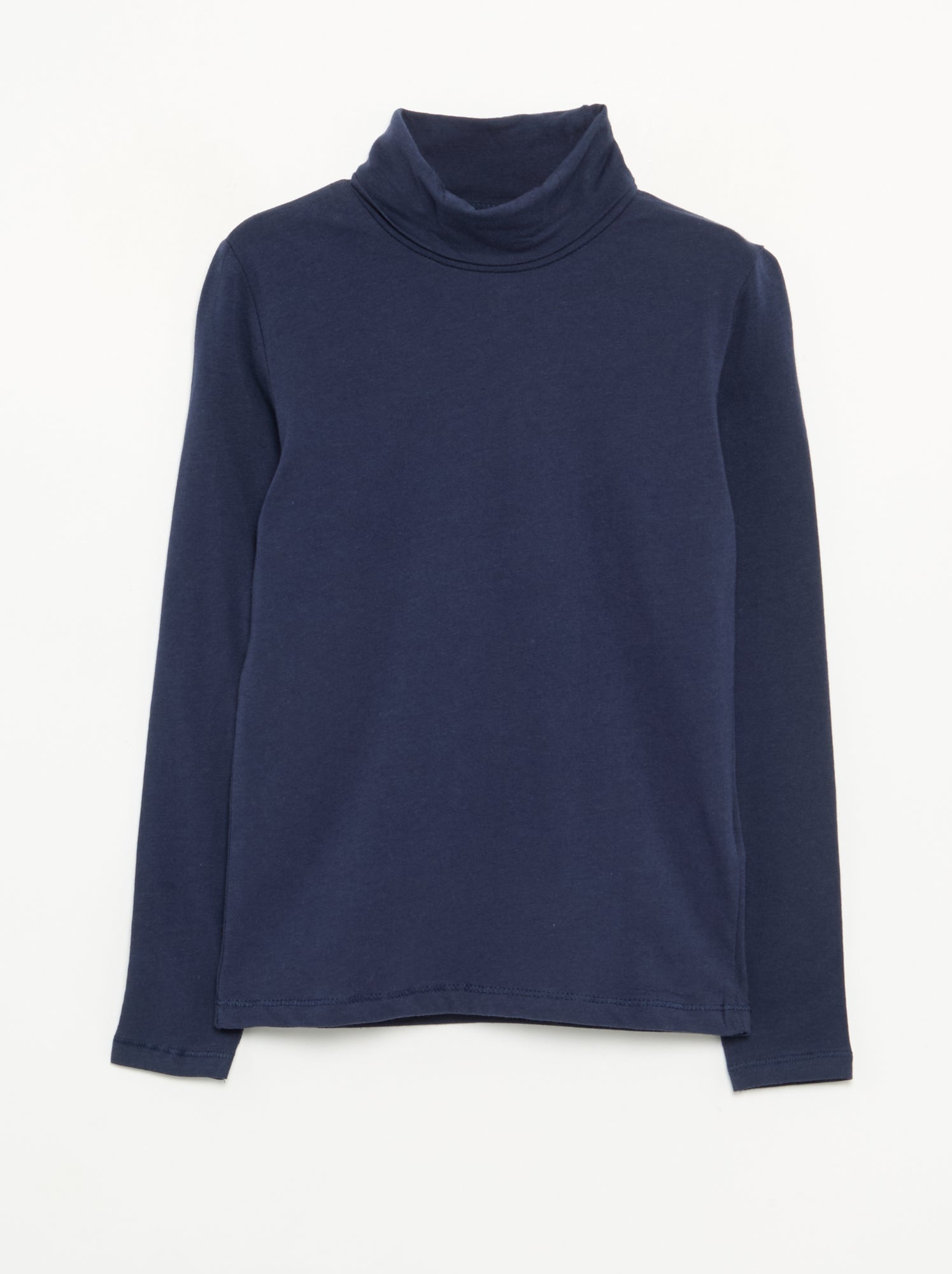 Sous-pull uni à col roulé - Bleu