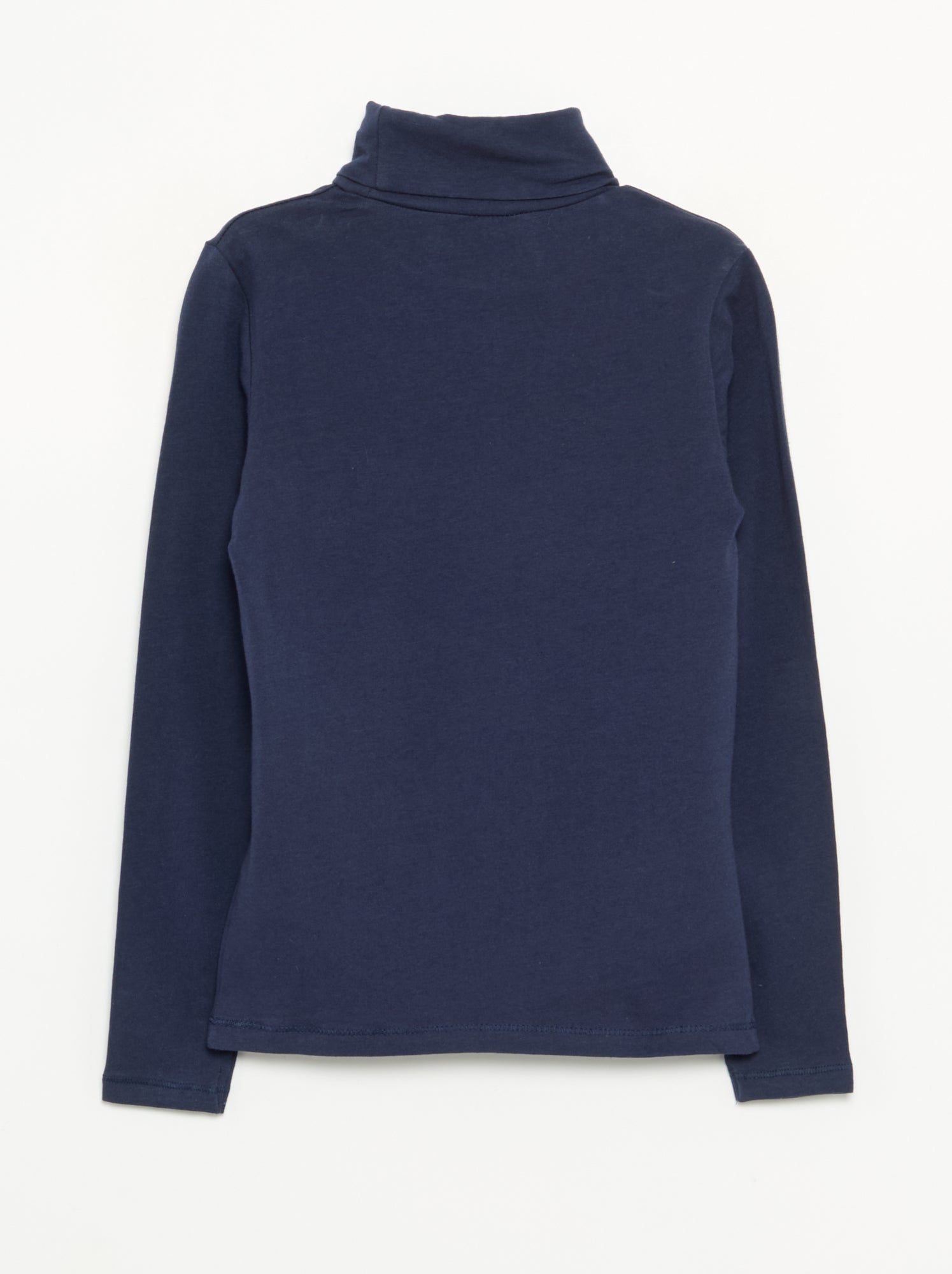 Sous-pull uni à col roulé - Bleu