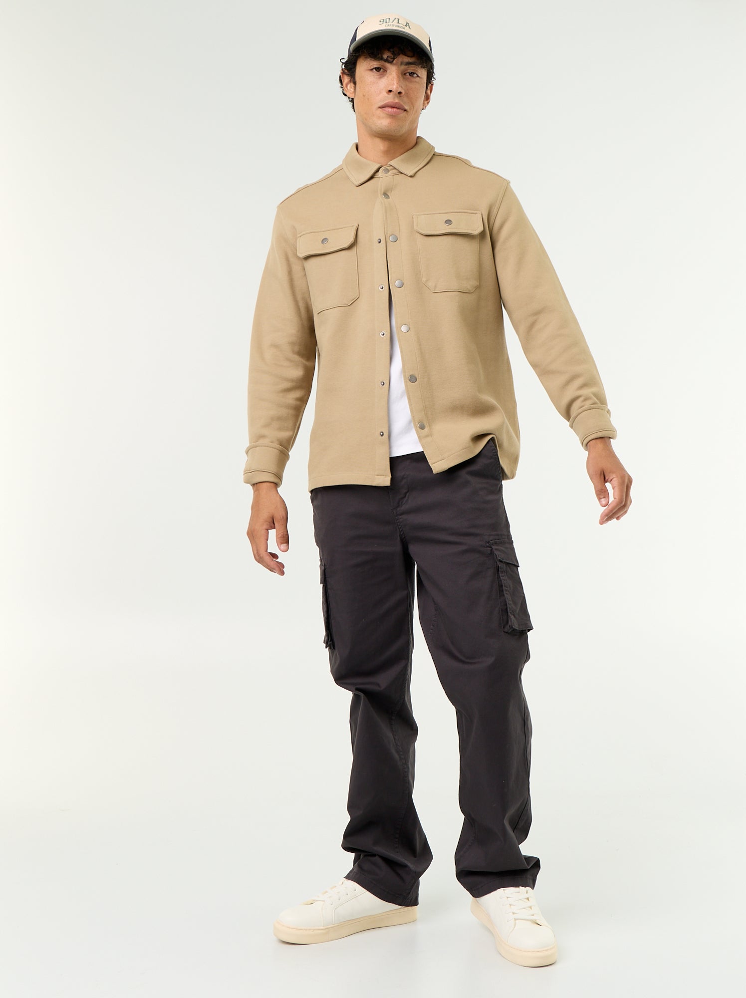 Surchemise en maille piquée - Beige