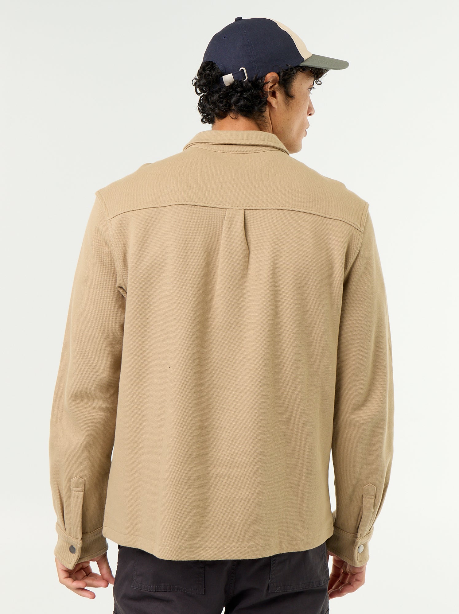 Surchemise en maille piquée - Beige