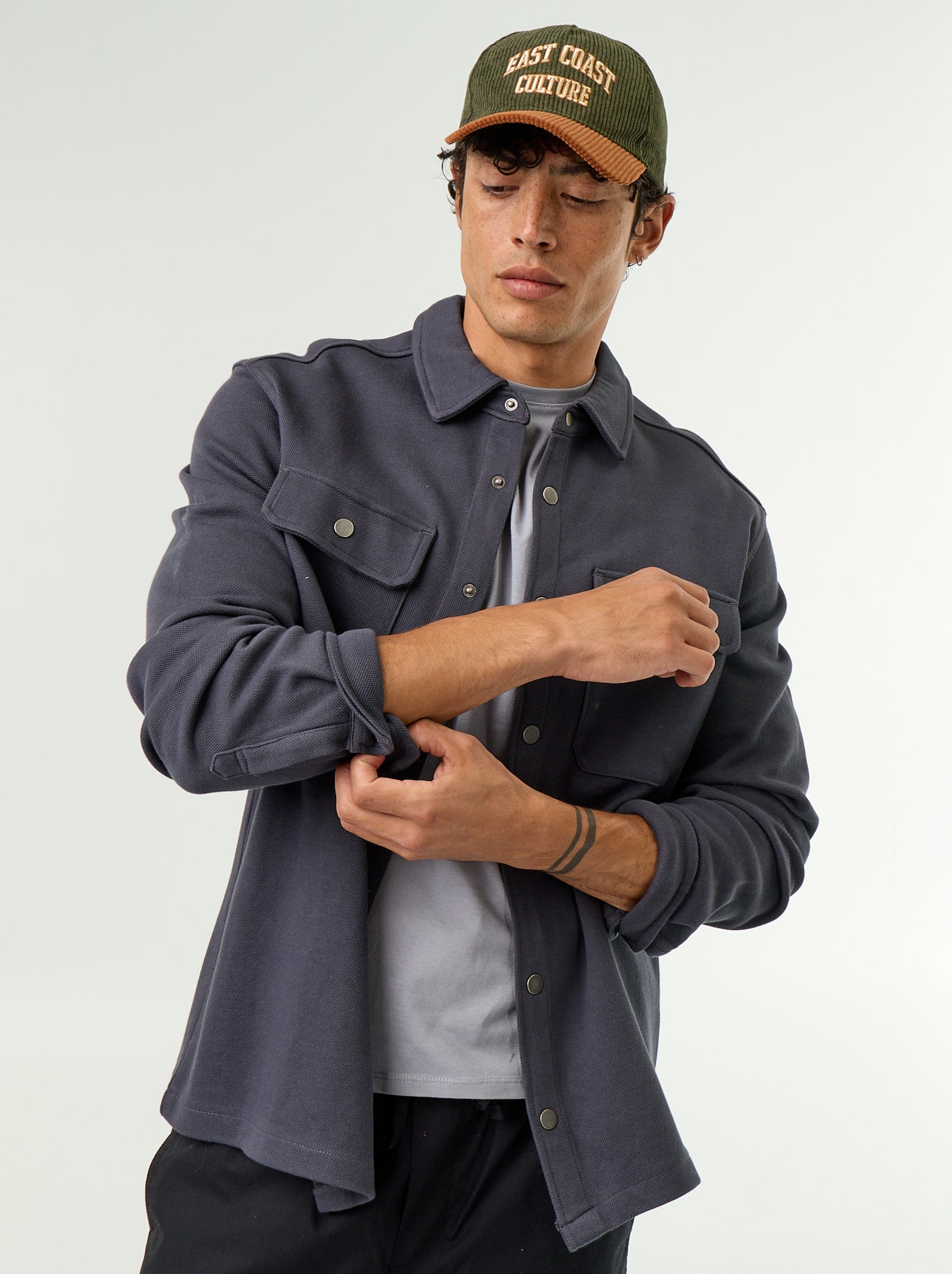 Surchemise en maille piquée - Bleu