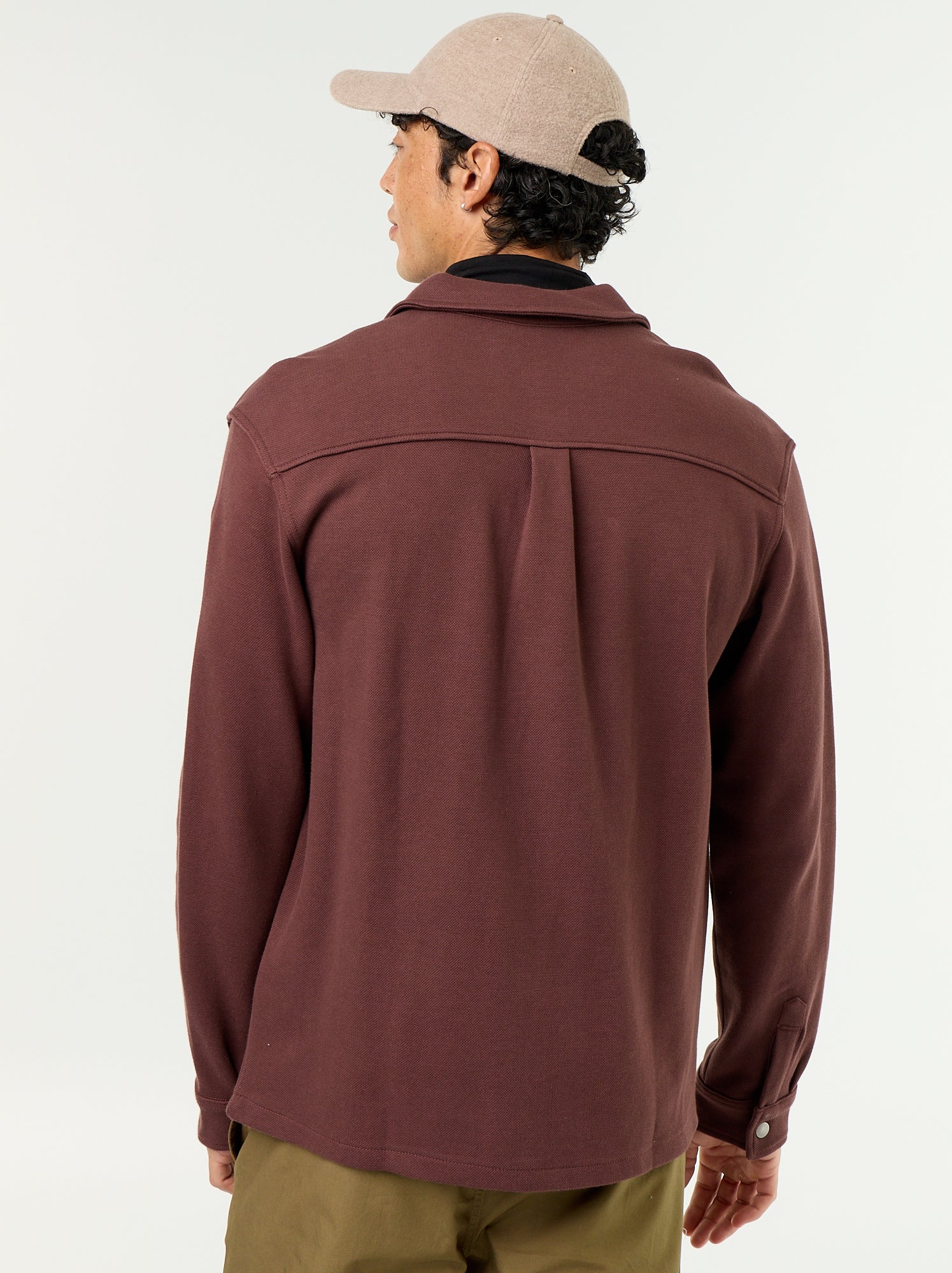 Surchemise en maille piquée - Marron