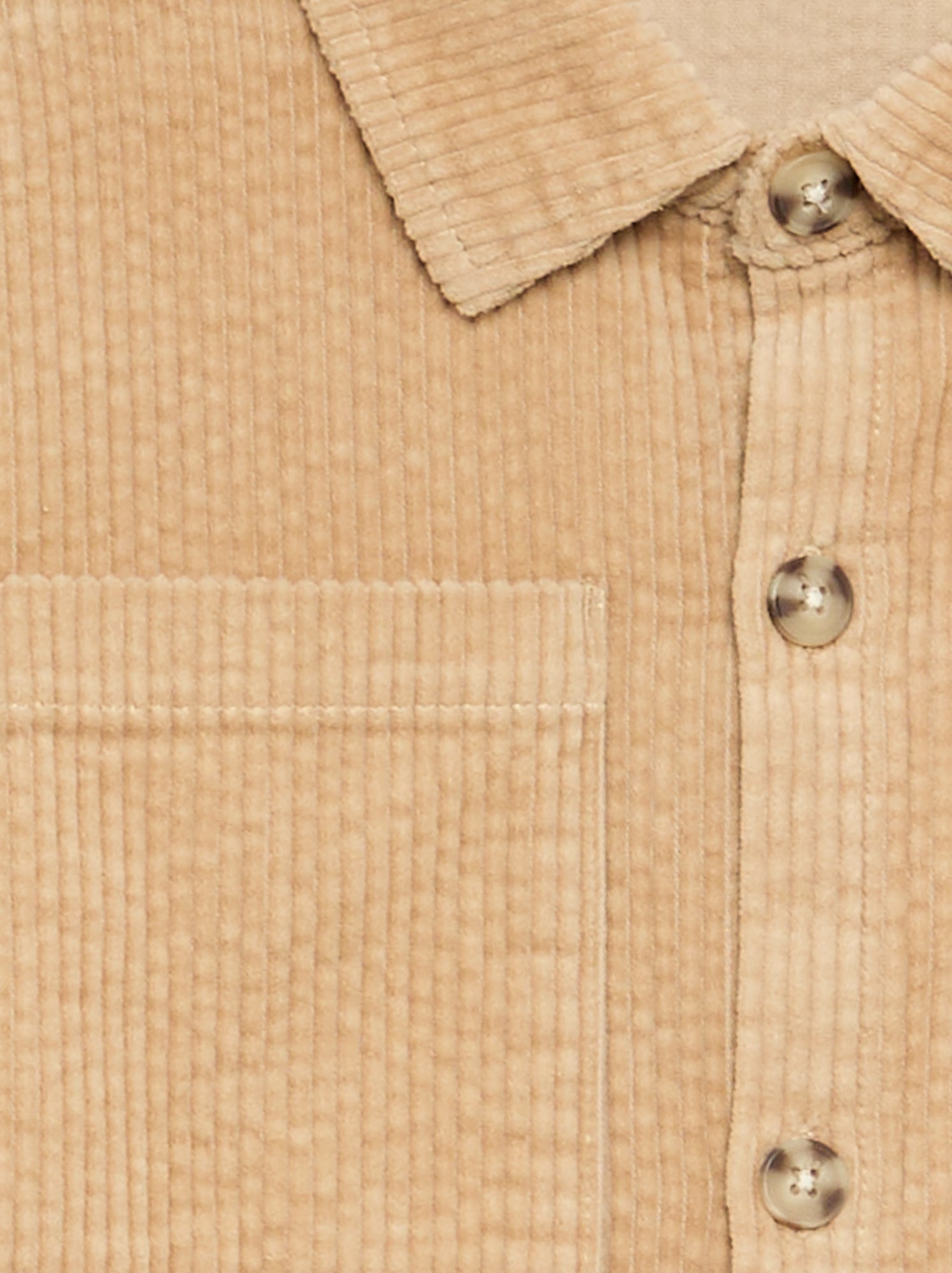 Surchemise en velours côtelé - Beige