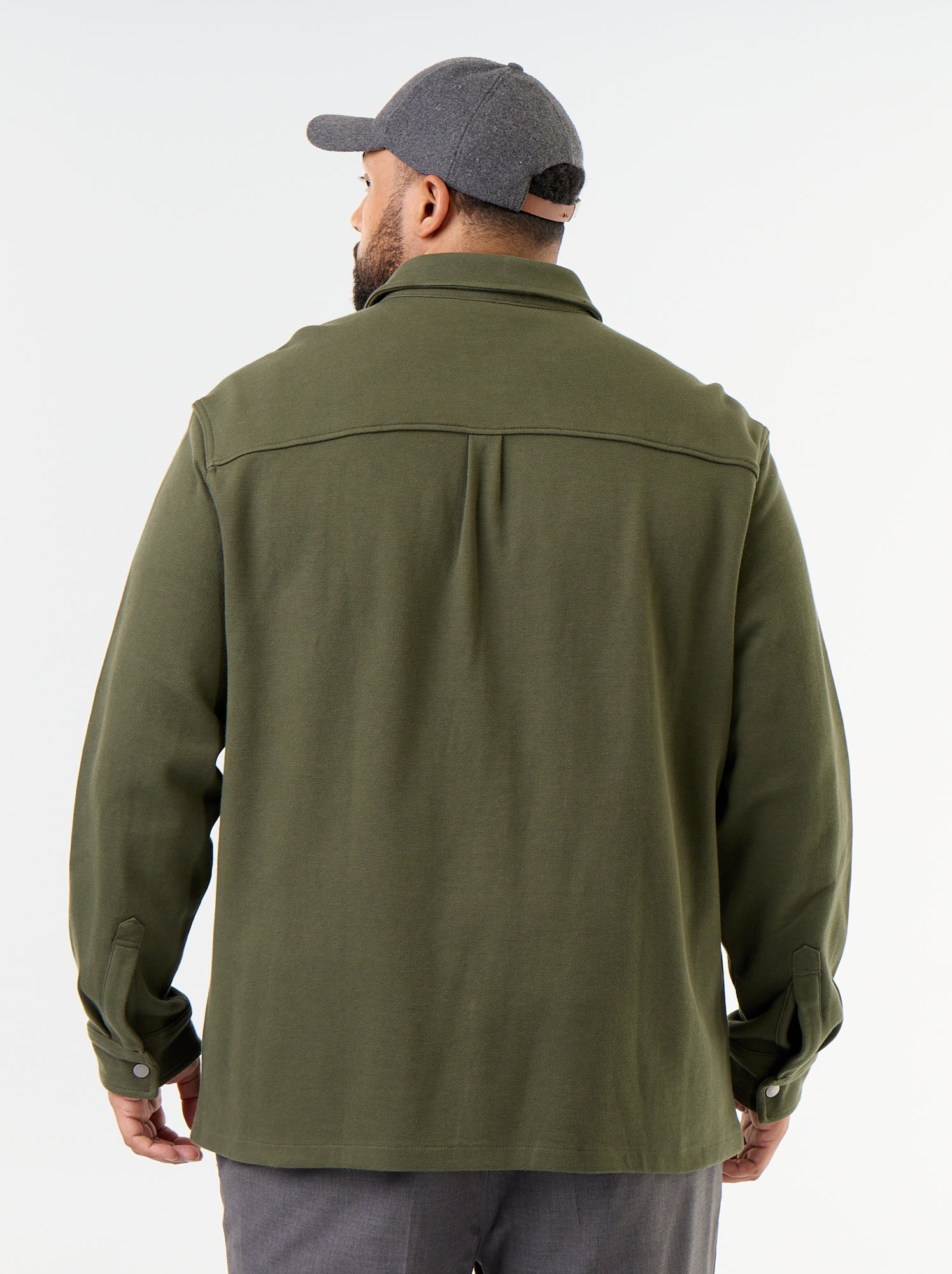 Surchemise unie en maille piquée - Vert