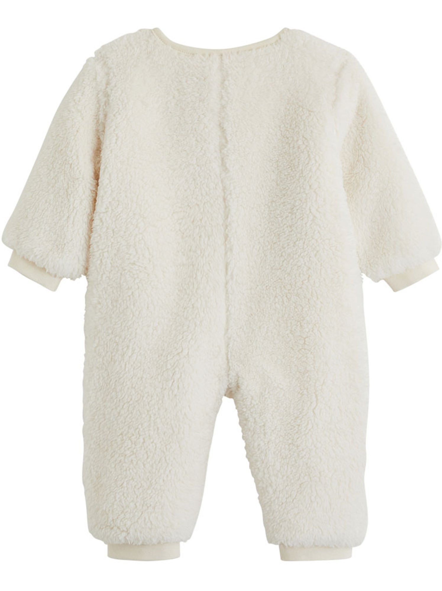 Surpyjama bébé en sherpa caramel - Ecru